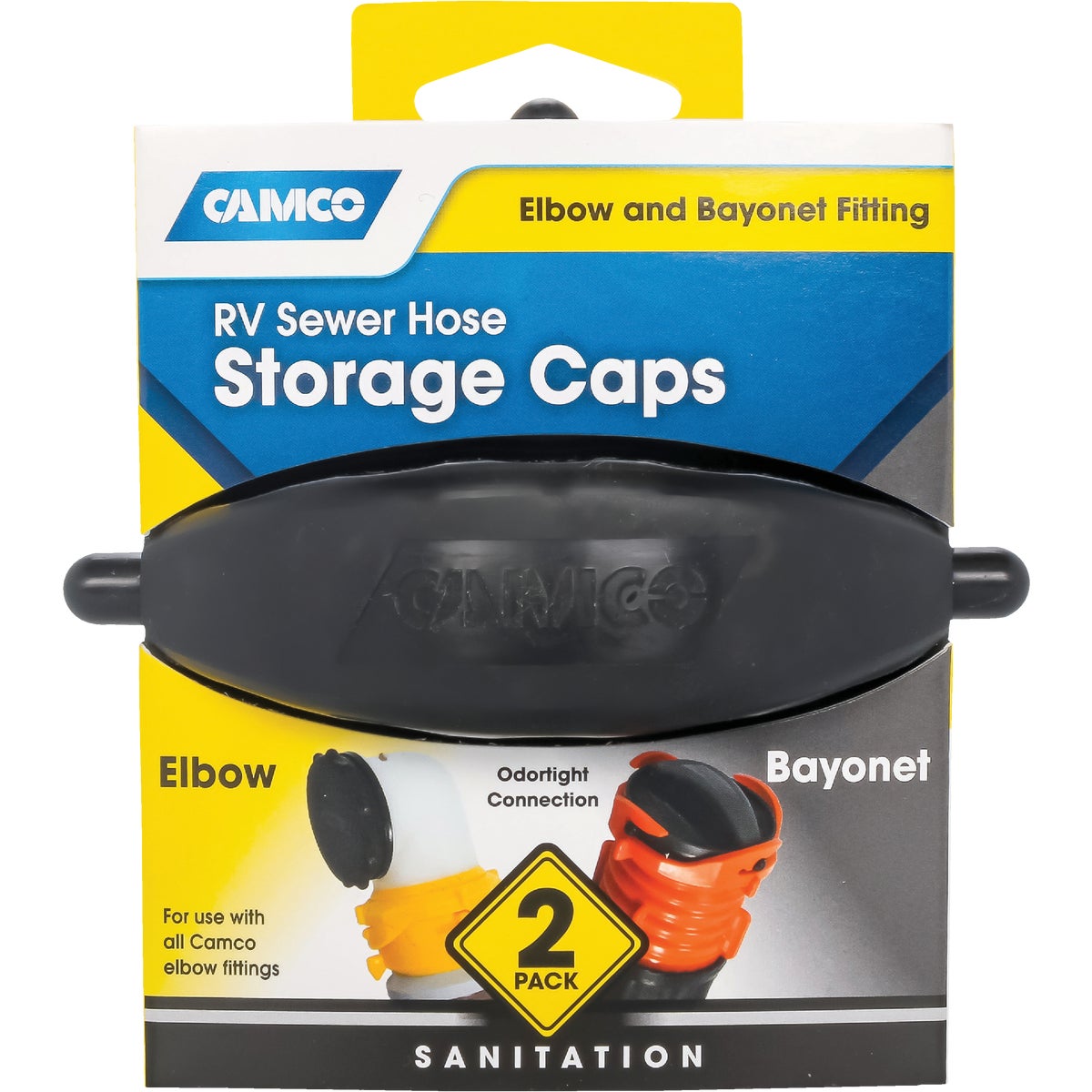 Camco RV Sewer Hose Storage Cap (2-Pack)