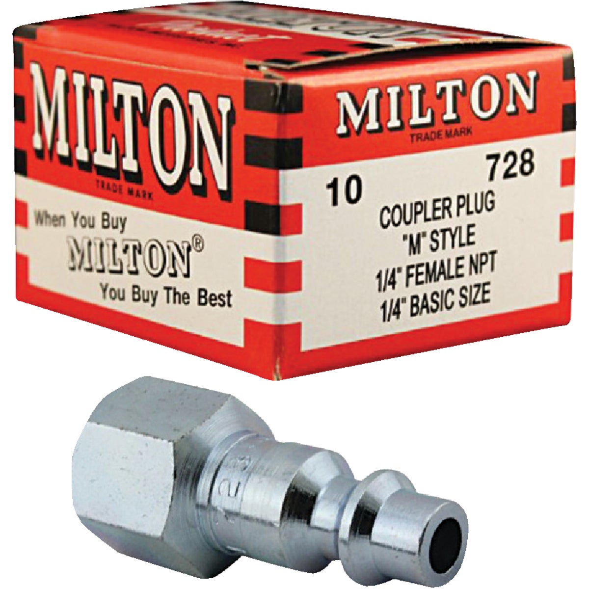 Milton M-Style 1/4" Female NPT Plug (10-Pack)