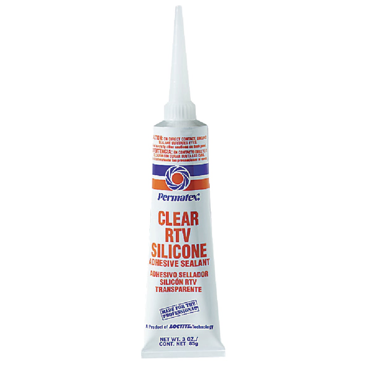 Permatex 3 Oz. Clear RTV Silicone Adhesive Sealant