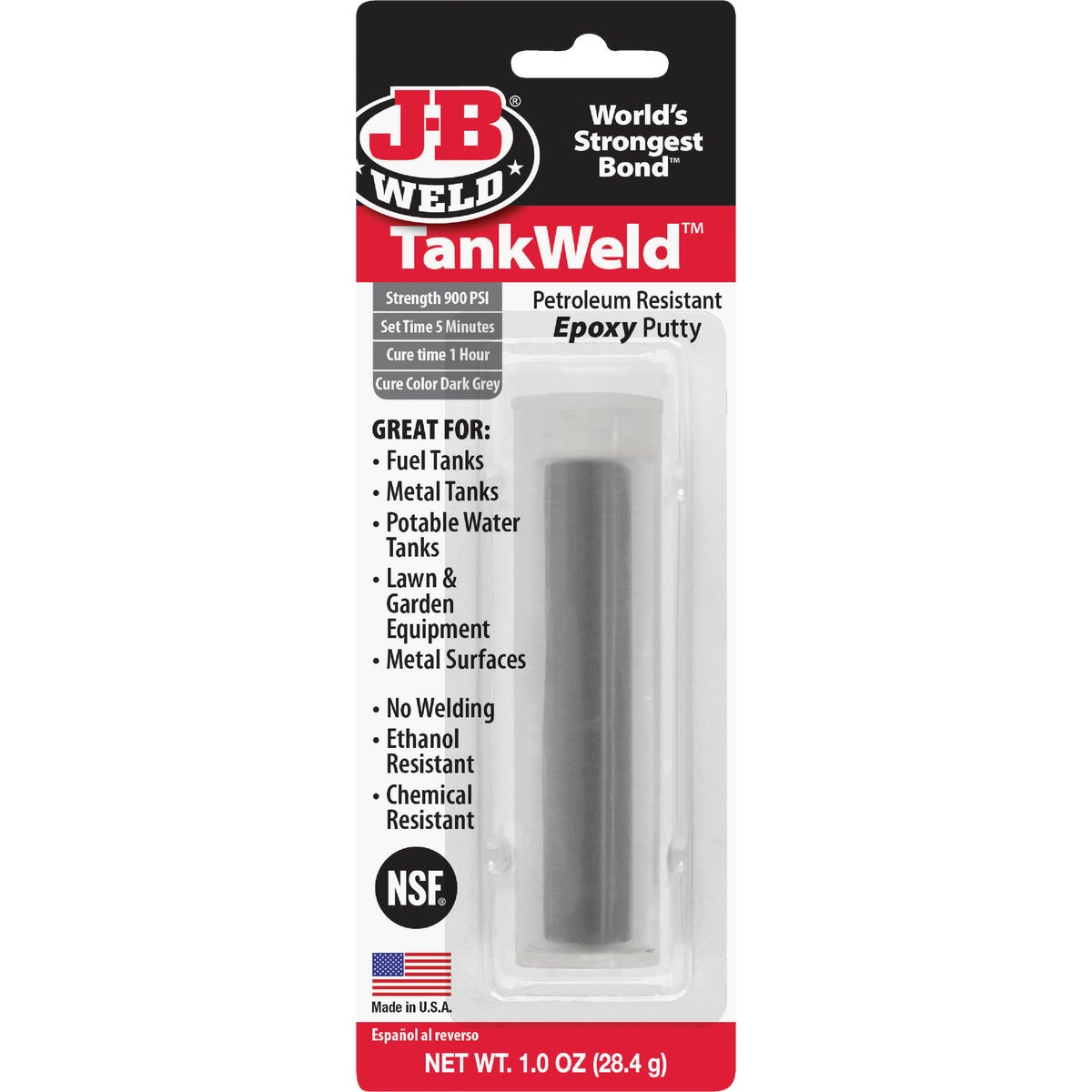 J-B Weld TankWeld 1 Oz. Gray Epoxy Putty 