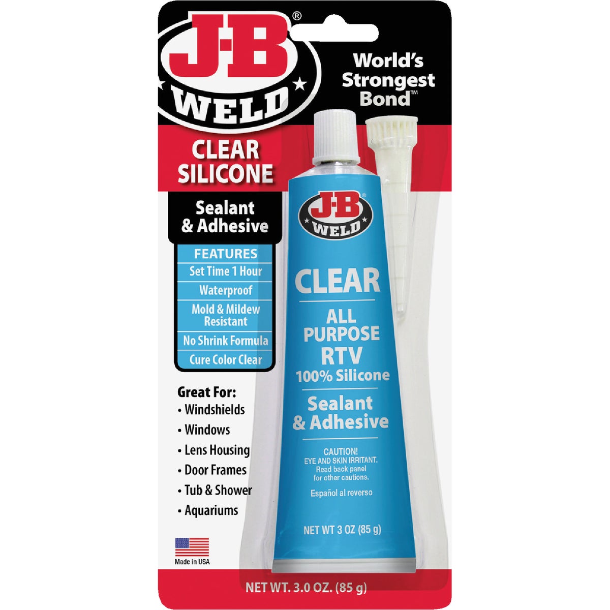 J-B Weld 3 Oz. Clear All-Purpose RTV Silicone Sealant & Adhesive