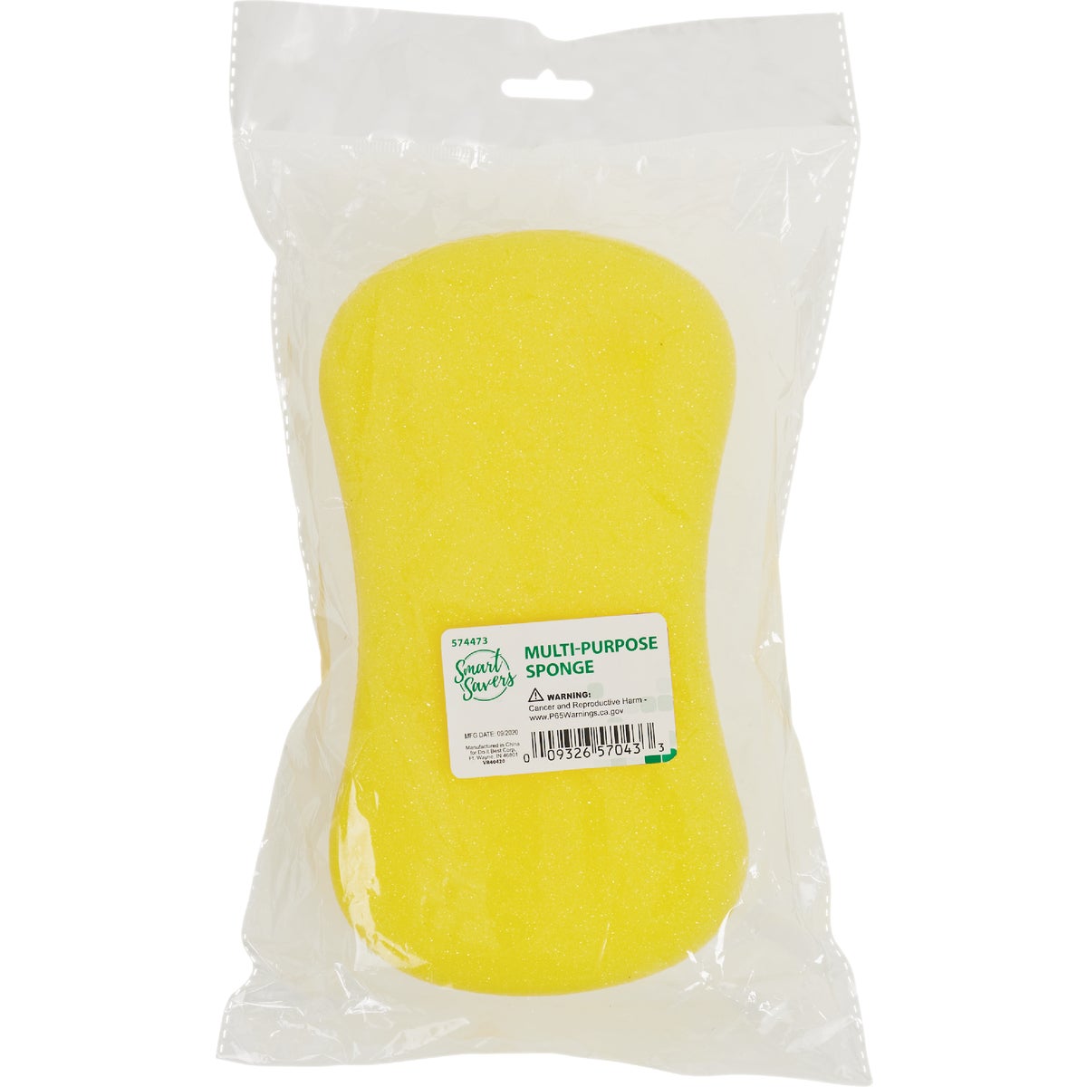 Smart Savers 8 In. x 4.3 In. Yellow Sponge