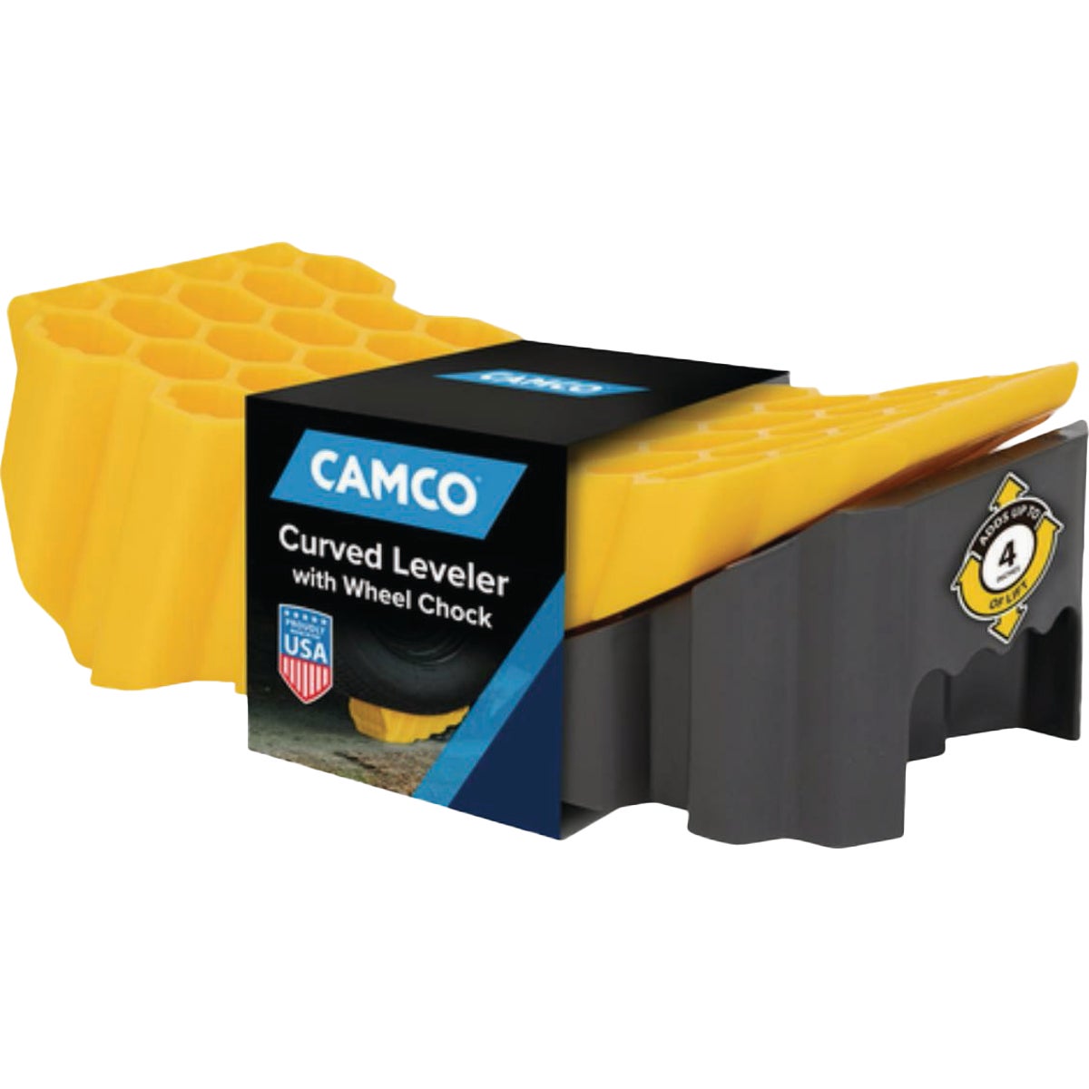 Camco Curved Leveler and Wheel Chock