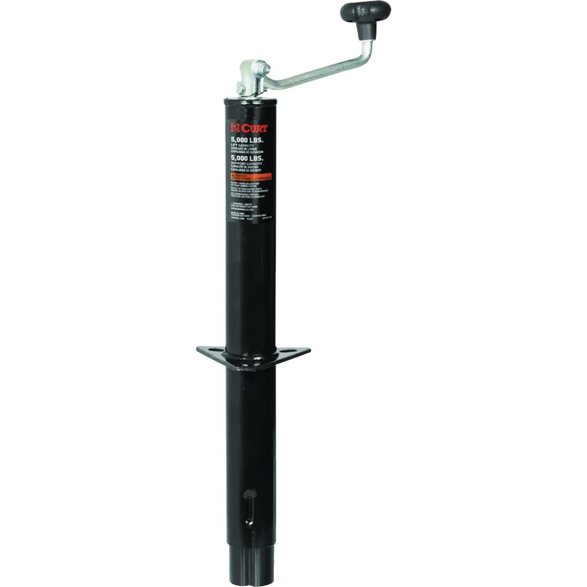 CURT 5000 Lb. Weld-On Pipe-Mount Swivel Trailer Tongue Jack, 10-3/4 In. Vertical Travel