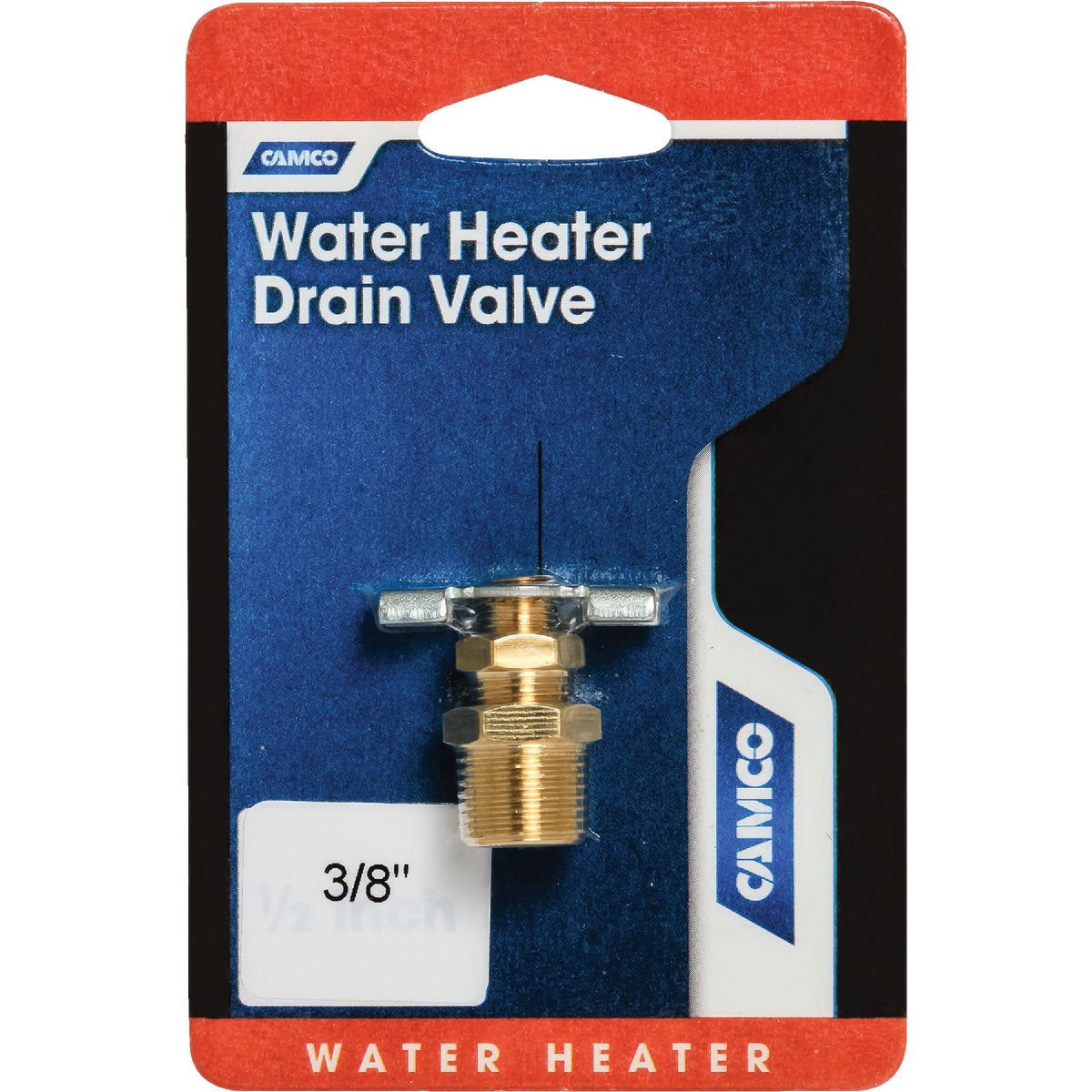 Camco 3/8 In. Brass RV Water Heater Drain Valve