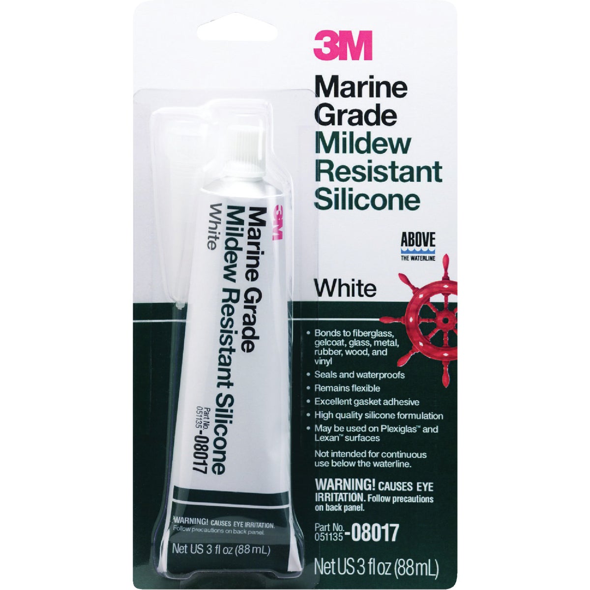 3M 3 Oz. White Marine Grade Mildew-Resistant Silicone