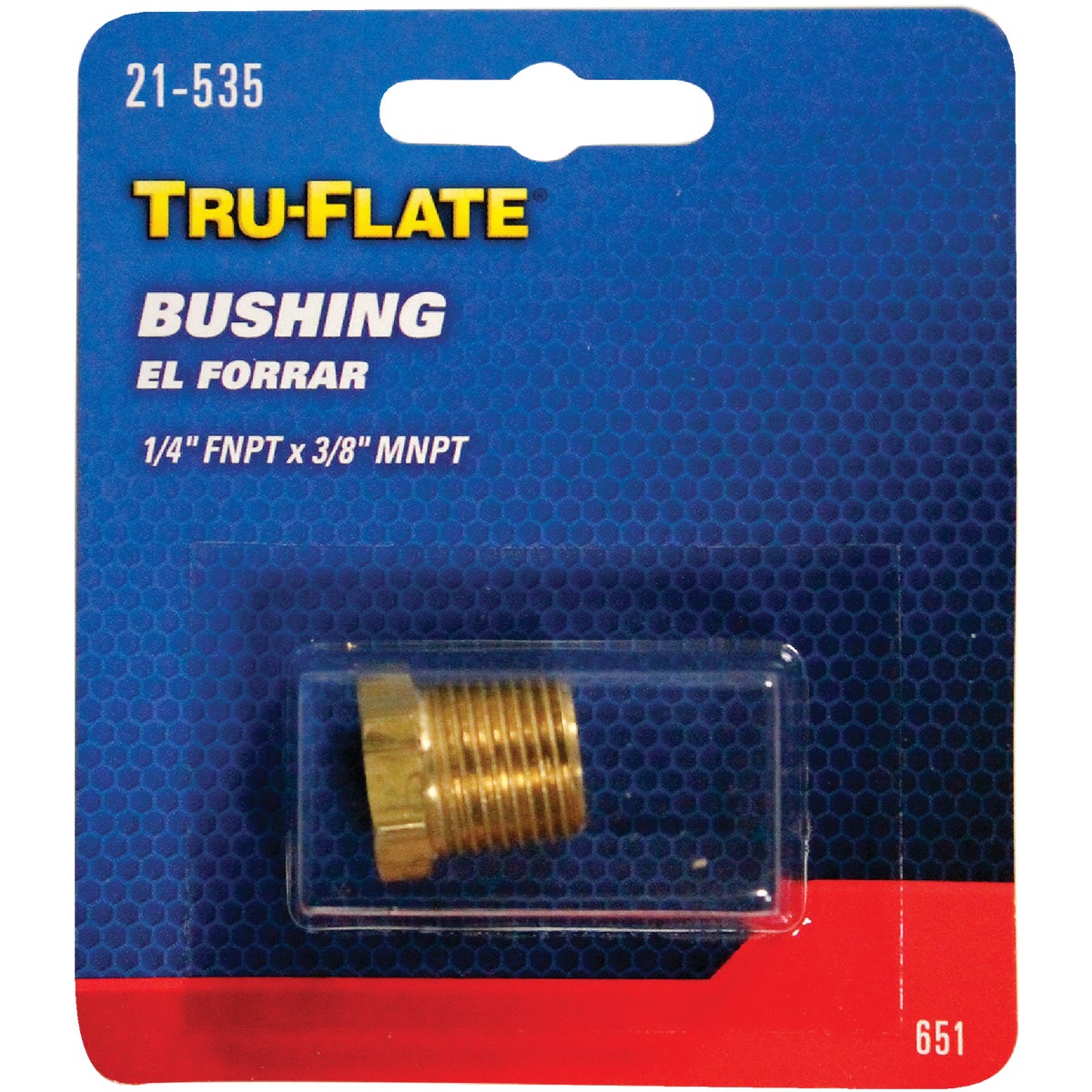 Tru-Flate 1/4 In. FNPT x 3/8 In. MNPT Brass Bushing