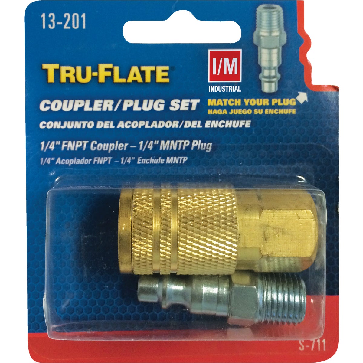 Tru-Flate Industrial/Milton Steel-Plated Coupler & Nipple Set