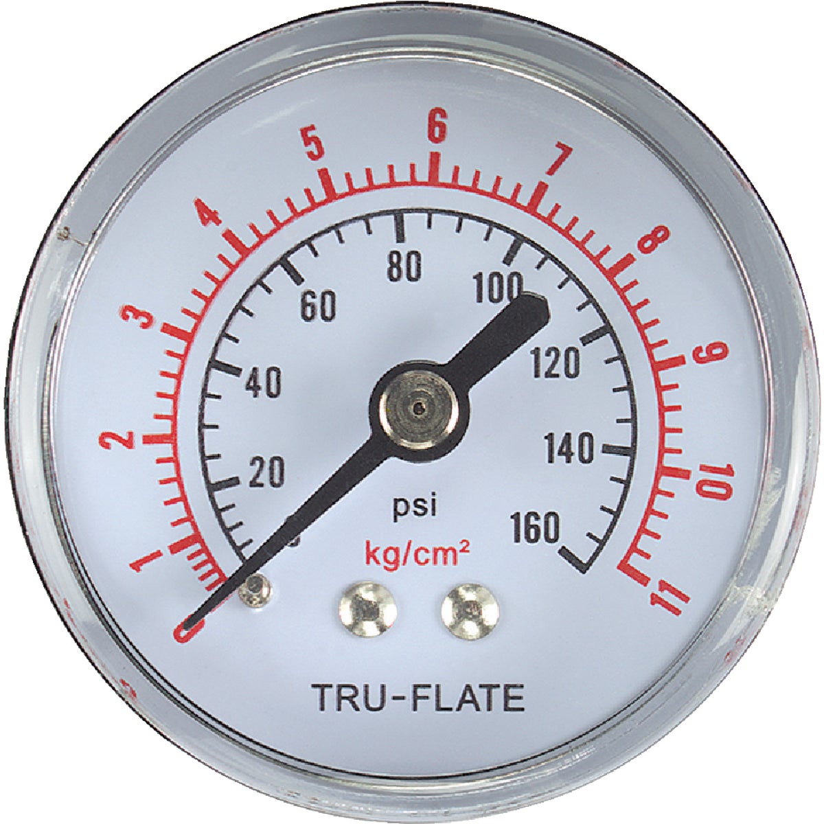 Tru-Flate 1/4 In. MNPT Back Mount Pressure Gauge