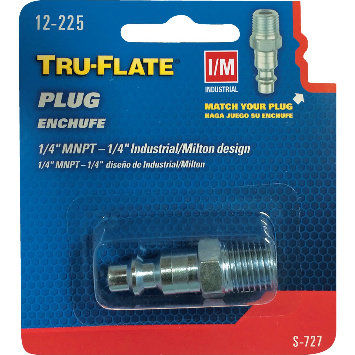 Tru-Flate Industrial/Milton 1/4 In. MNPT Steel Industrial Plug