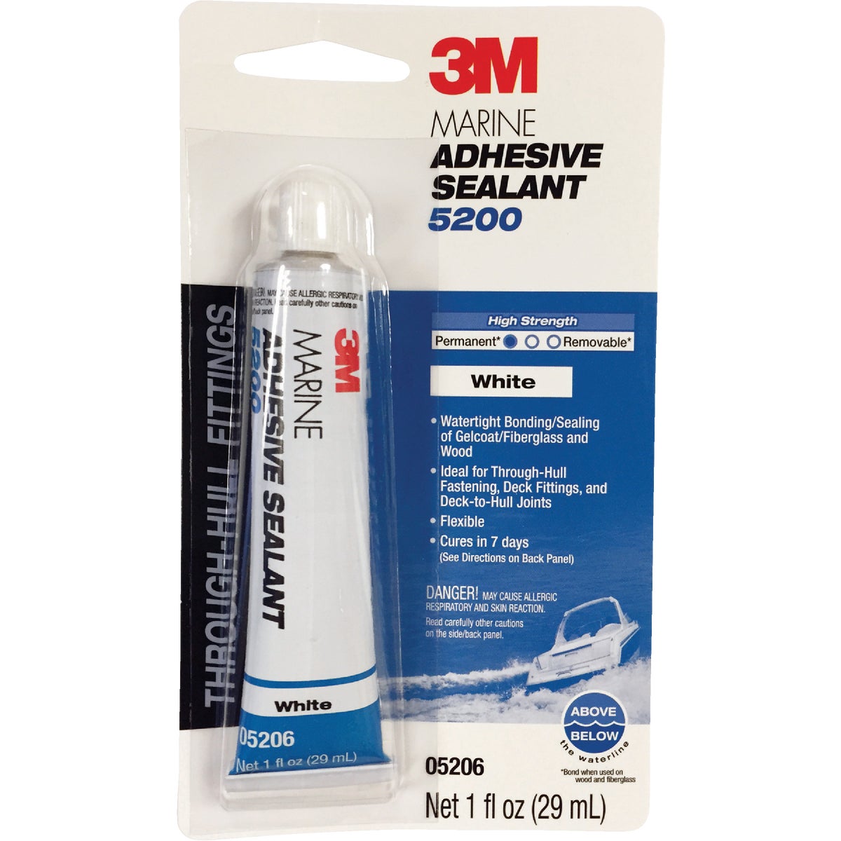 3M 1 Oz. White Marine Adhesive Sealant 5200