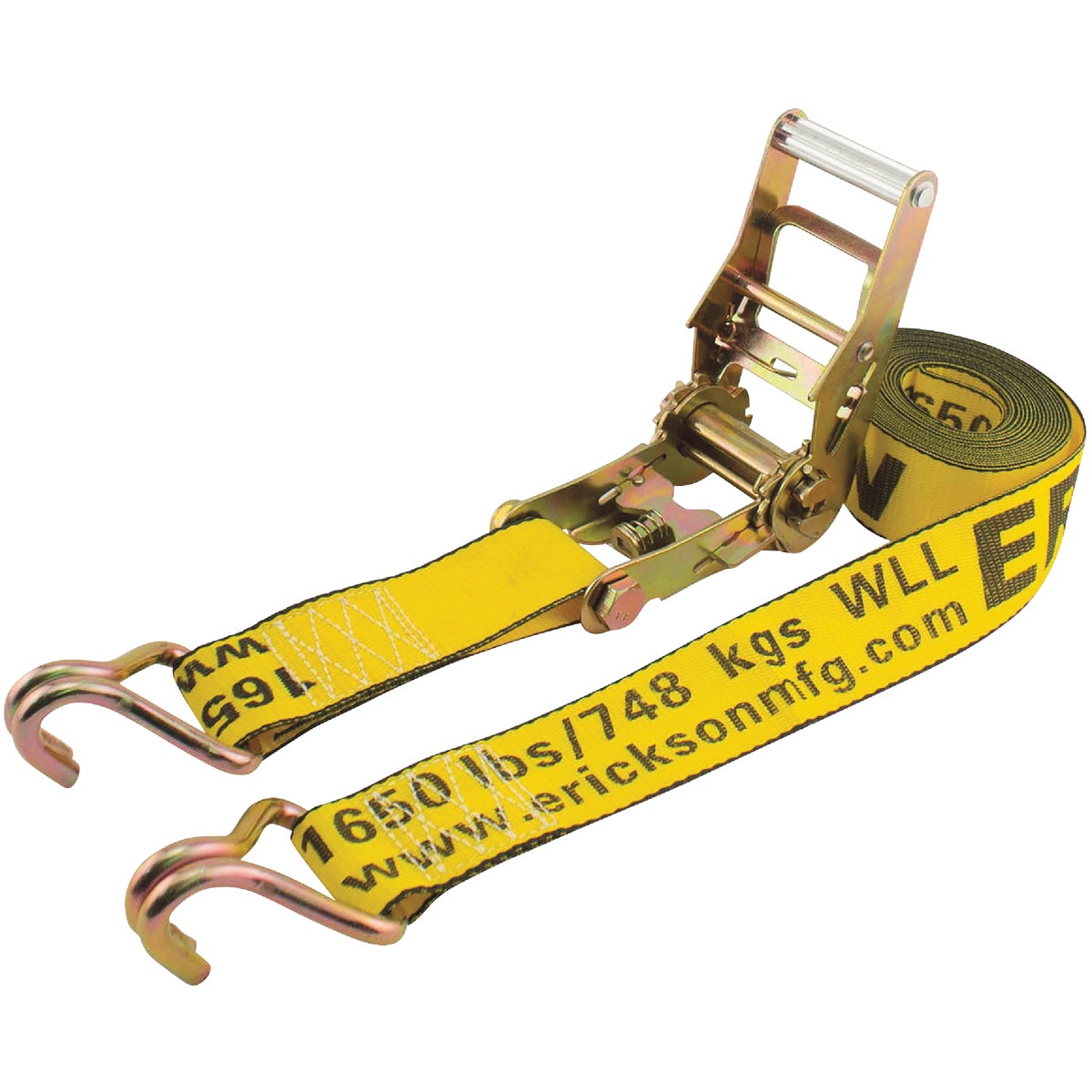 Erickson Heavy-Duty Ratchet Strap with J Hooks