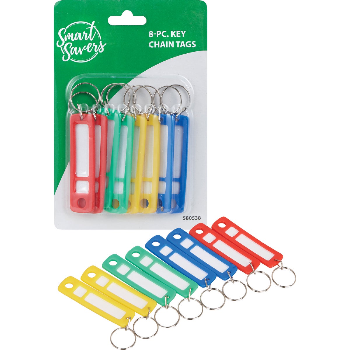 Smart Savers 2-1/2 In. Plastic Tag Key Tag, (8-Pack)