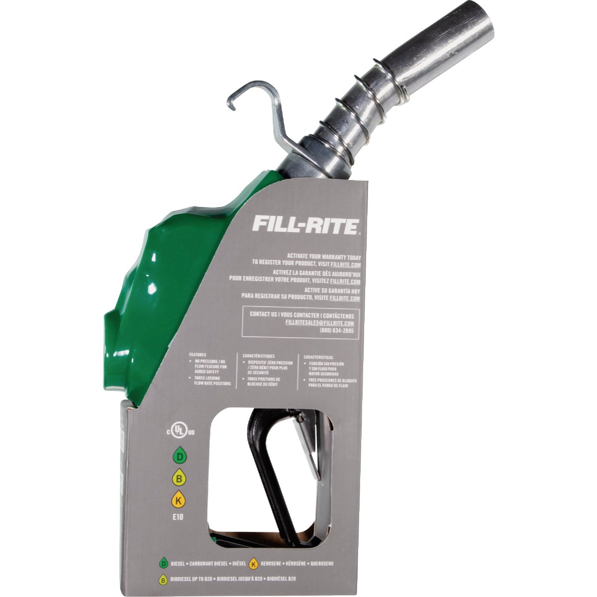 Fill-Rite 1 In. Green Automatic Diesel Spout Nozzle