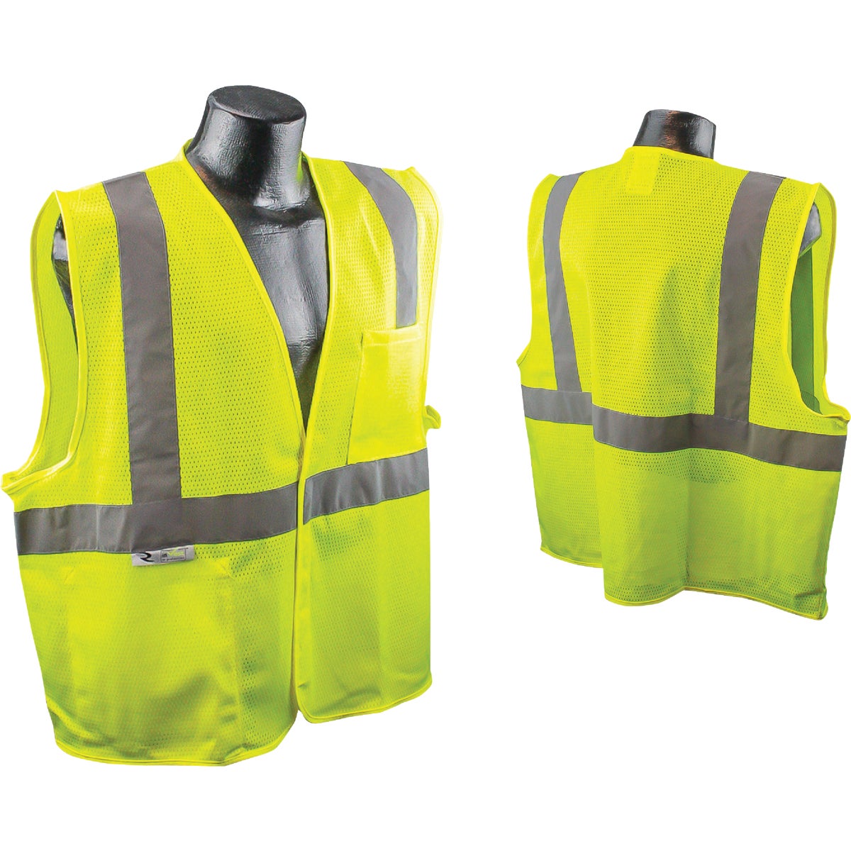 Safety Works Professional ANSI Class 2 Hi Vis Lime Mesh Safety Vest, 1 Size Fits Most