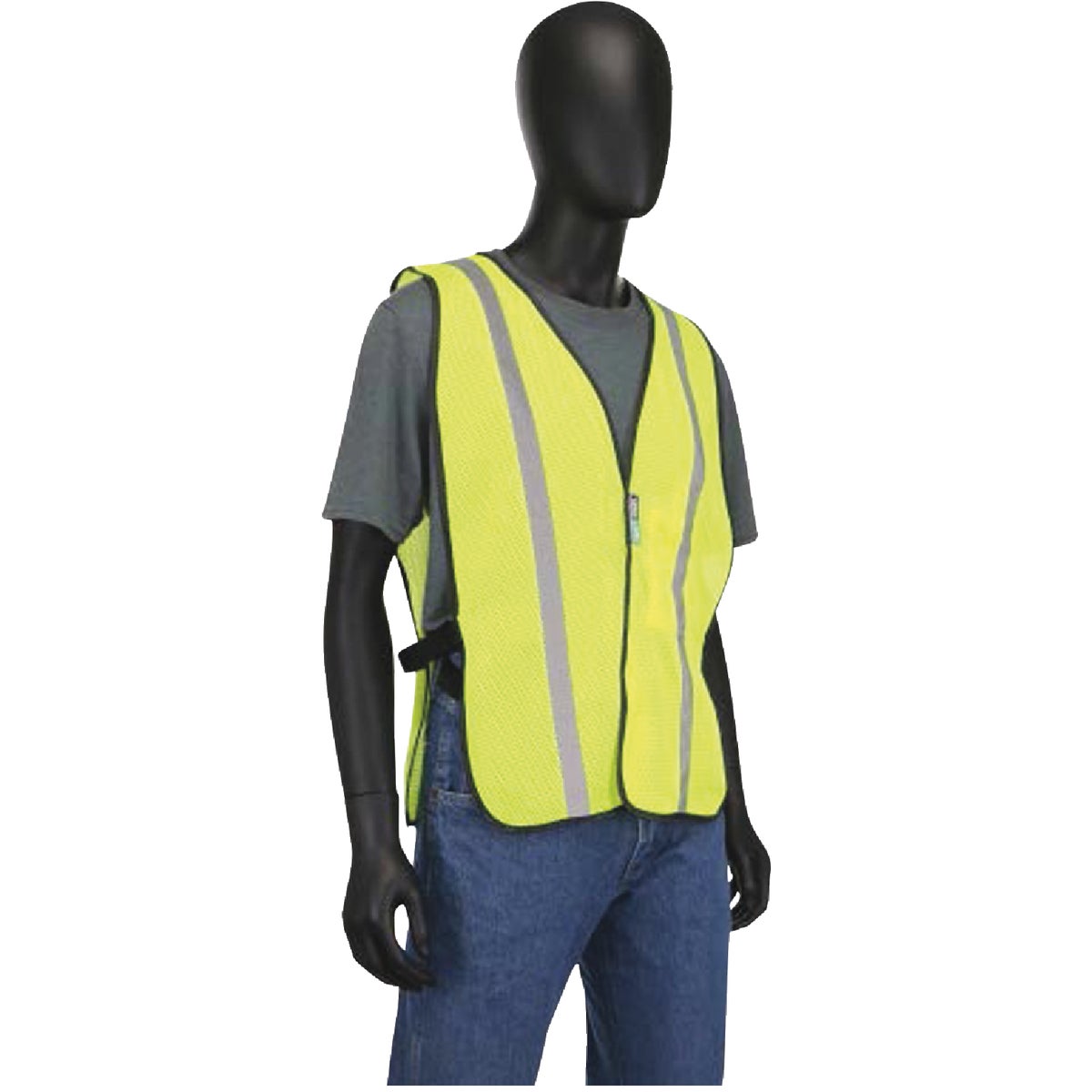 Safety Works Professional Hi Vis Lime Adjustable General Purpose Safety Vest, 1 Size Fits Most