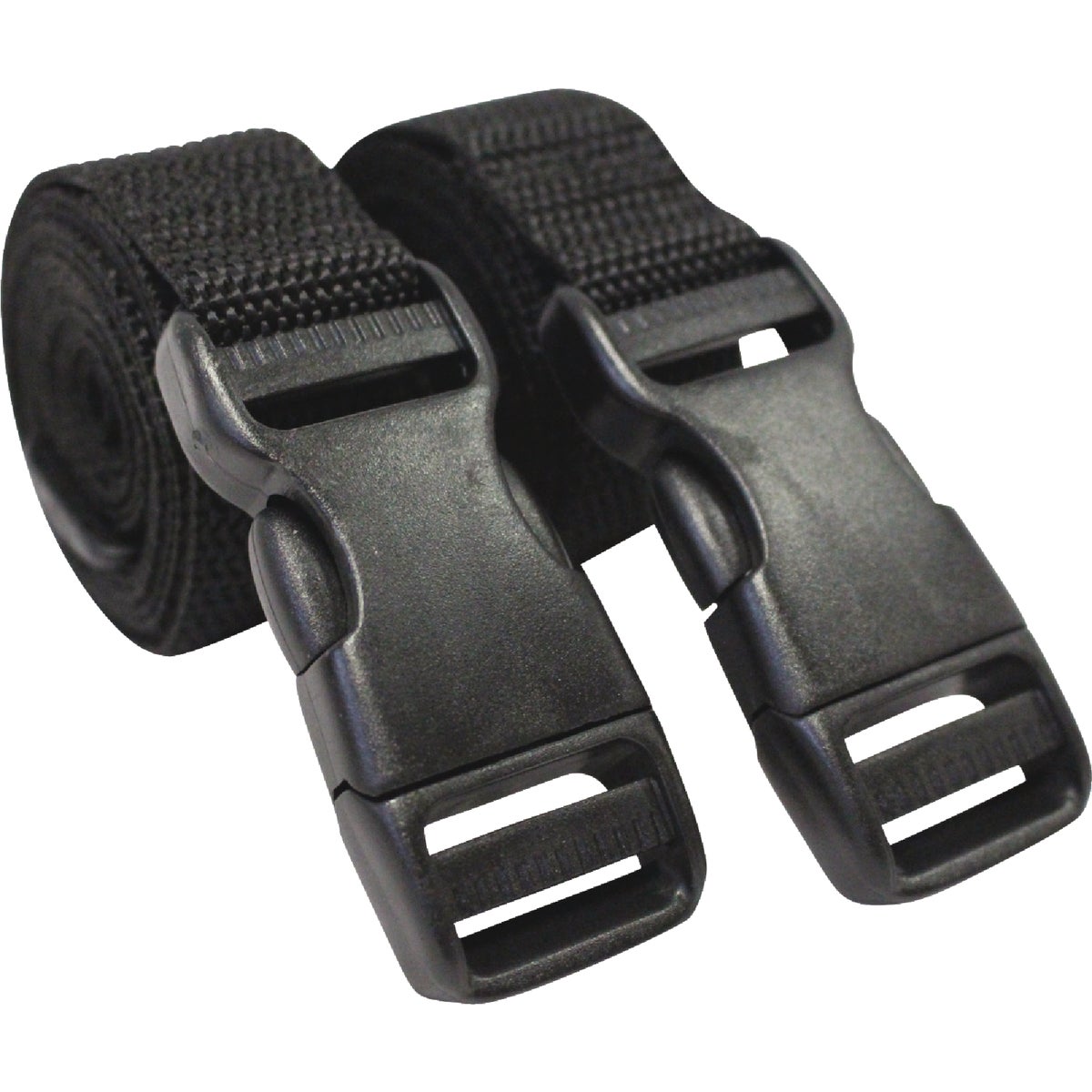 Keep It Together 1 In. x 4 Ft. Black Straps With Buckle (2-Count)