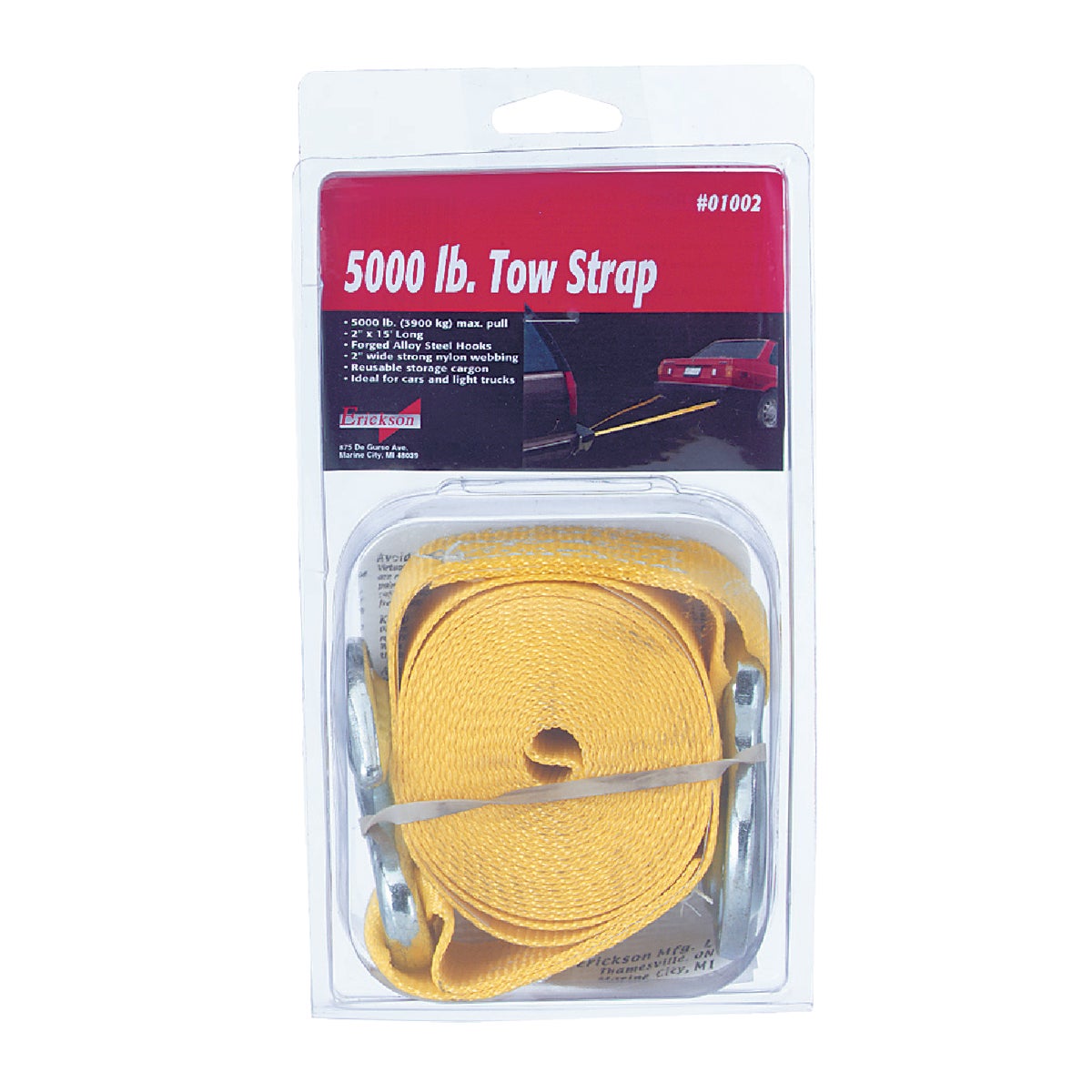 Erickson Tow Strap with Hooks