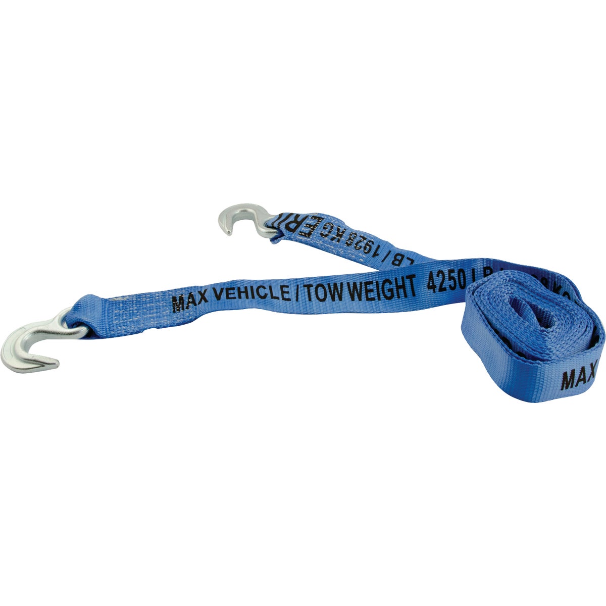 Erickson 2 In. x 15 Ft. 4250 Lb. Polyester Tow Strap with Hooks, Blue