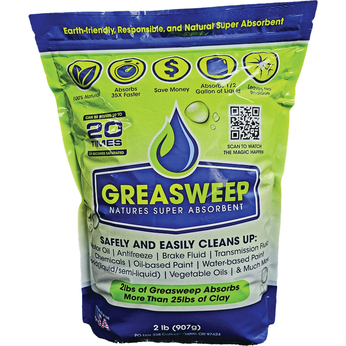Greasweep 2 Lb. Natural Multi-Purpose Super Oil Absorbent