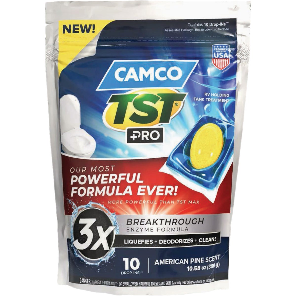 Camco TST PRO RV Holding Tank Treatment Drop-Ins, American Pine (10-Pack)