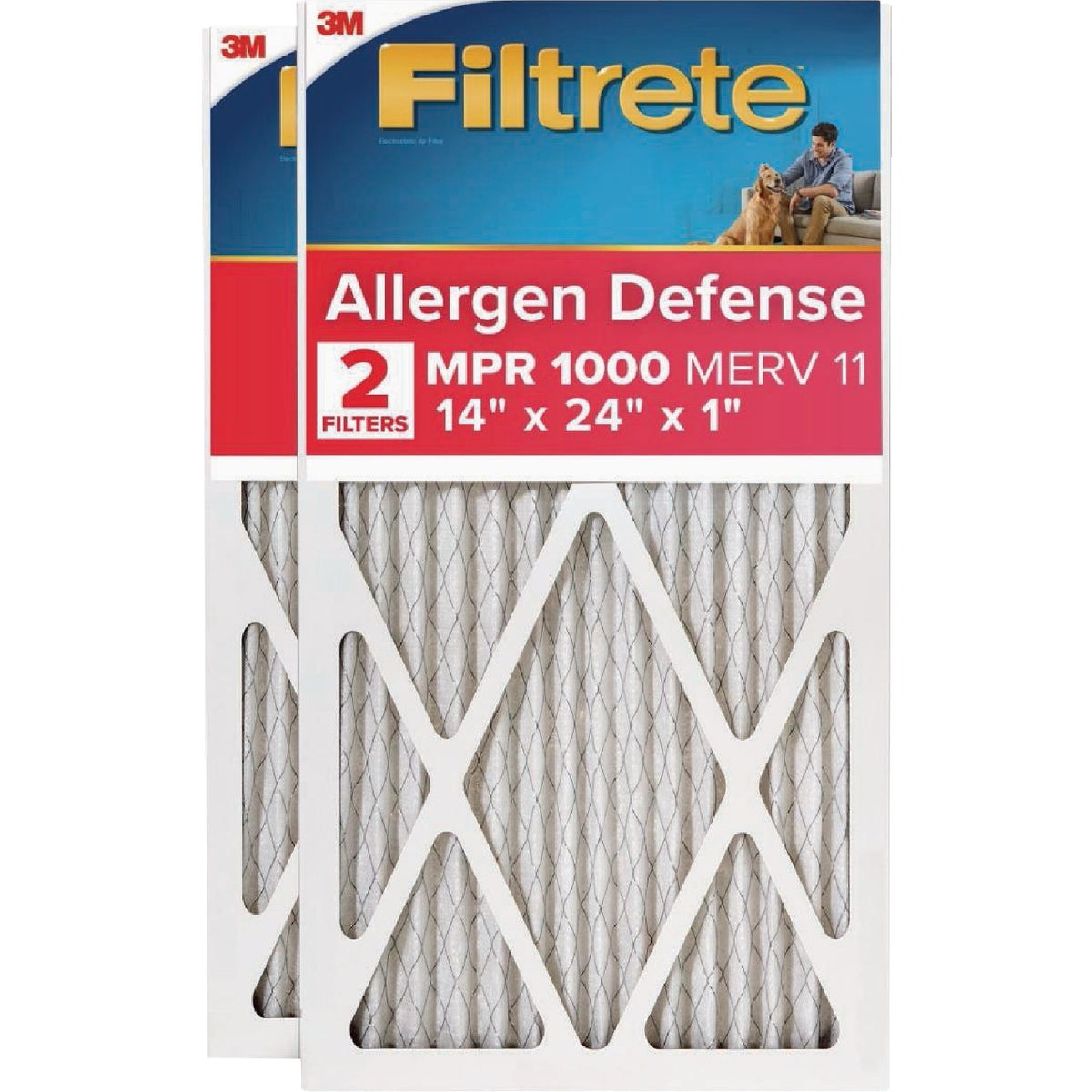 3M Filtrete Allergen Defense 14 In. x 24 In. x 1 In. Electrostatic Air Conditioner Filter