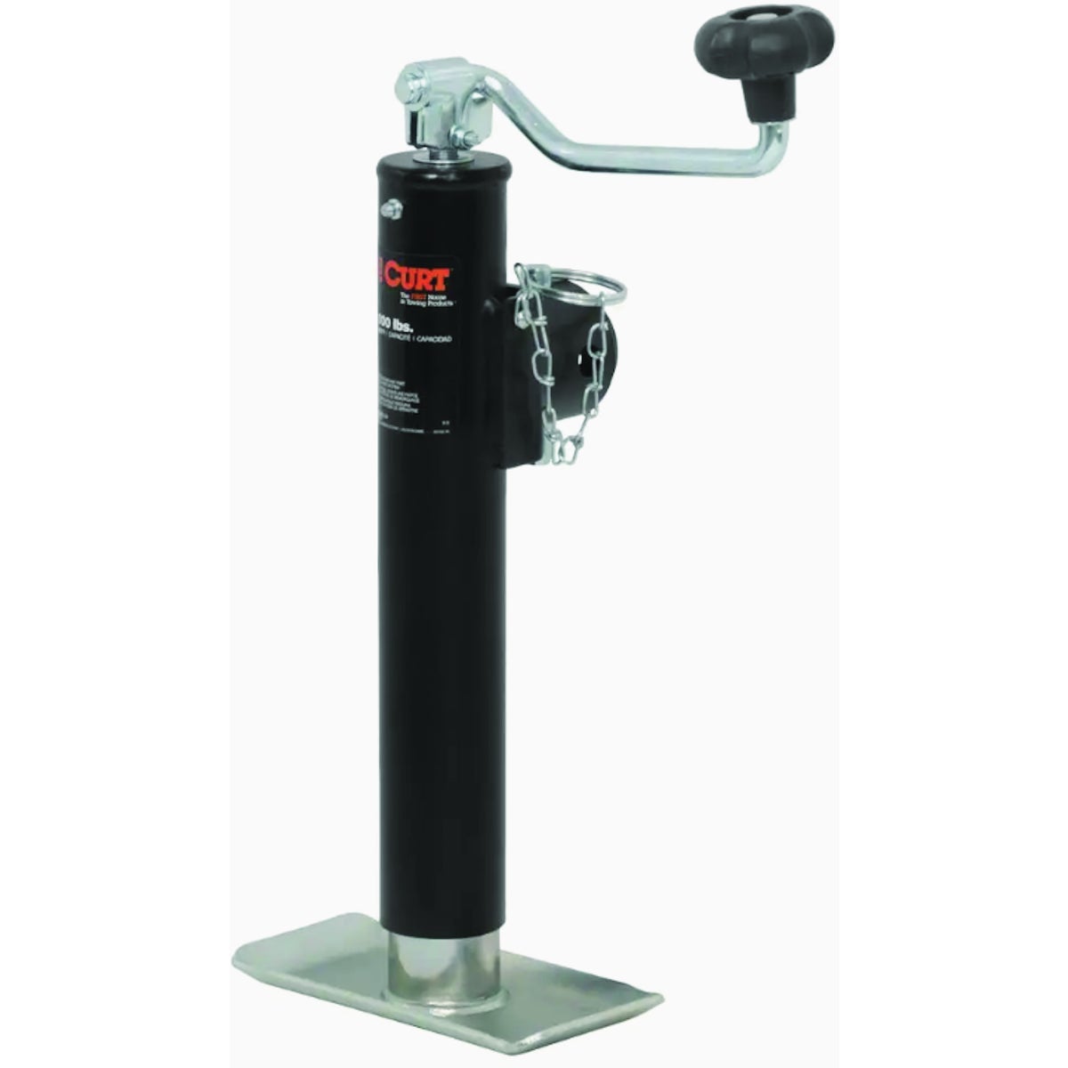 Curt 2000 Lb. Pipe-Mount Swivel Jack With Top Handle, 10 In. Travel