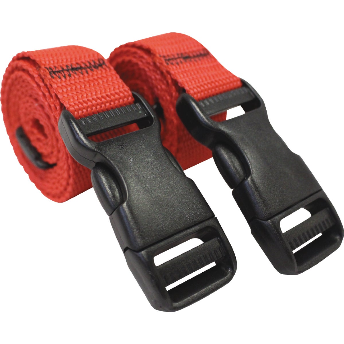 Keep It Together 1 In. x 4 Ft. Red Straps With Buckle (2-Count)
