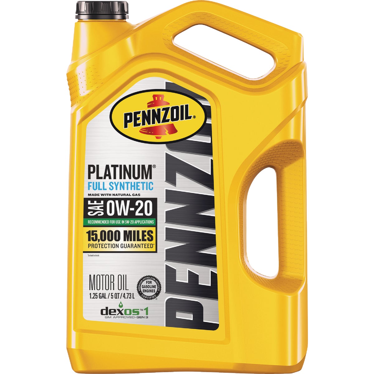Pennzoil Platinum Full Synthetic 0W-20 Motor Oil, 5 Qt.