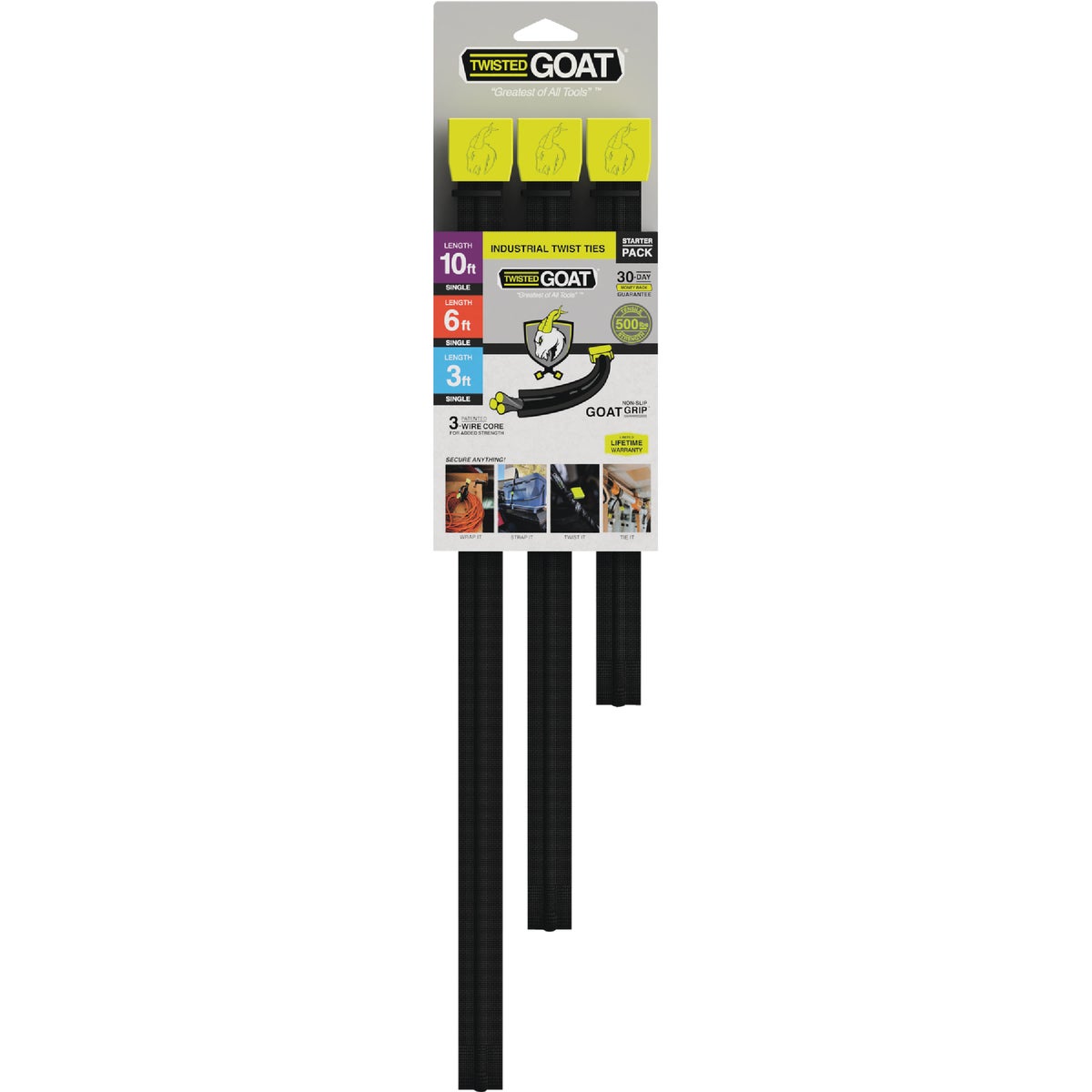 Twisted GOAT Industrial Twist Ties Starter Pack (3-Pack)