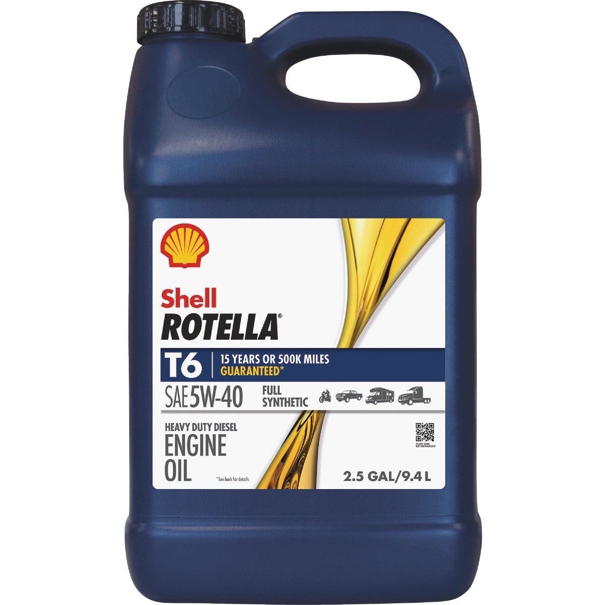 Rotella Shell T6 5W40 Oil, 2.5 Gal.