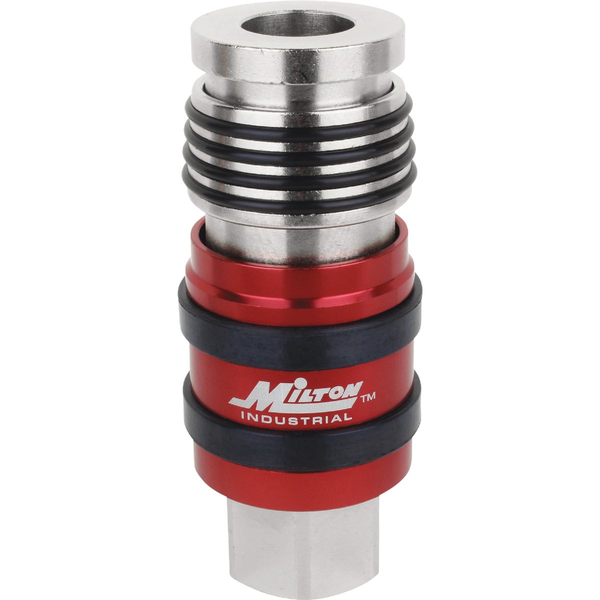 Milton 2-In-1 Universal Safety Exhaust Quick-Connect Industrial Coupler, 1/2 Body, 1/2 FNPT