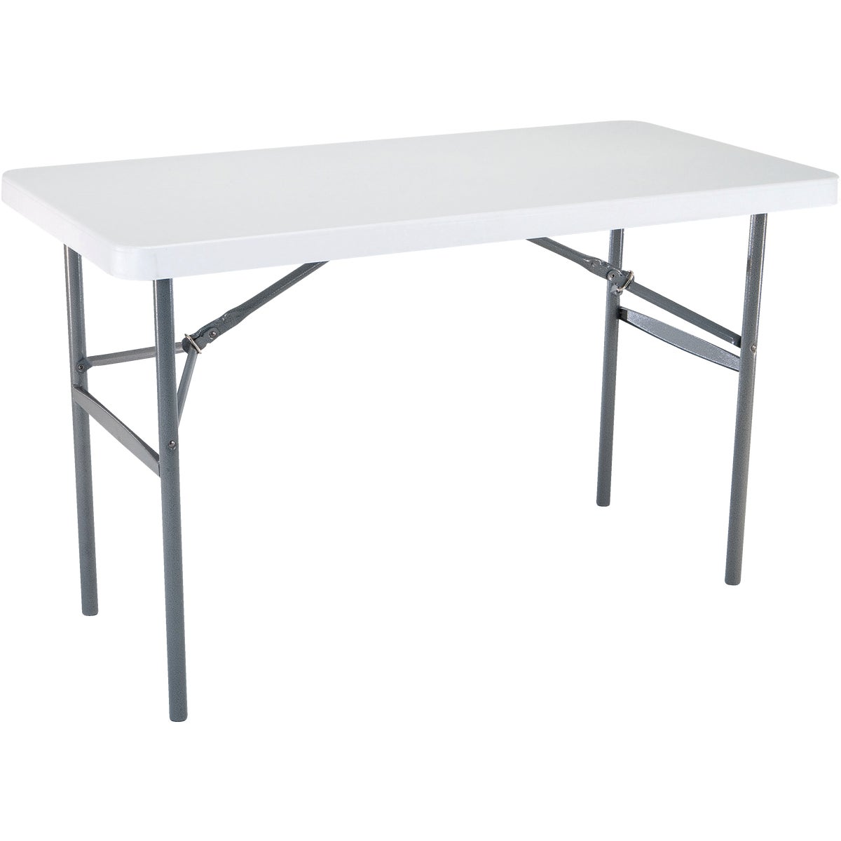 Lifetime 4 Ft. x 24 In. White Granite Light Commercial Folding Table