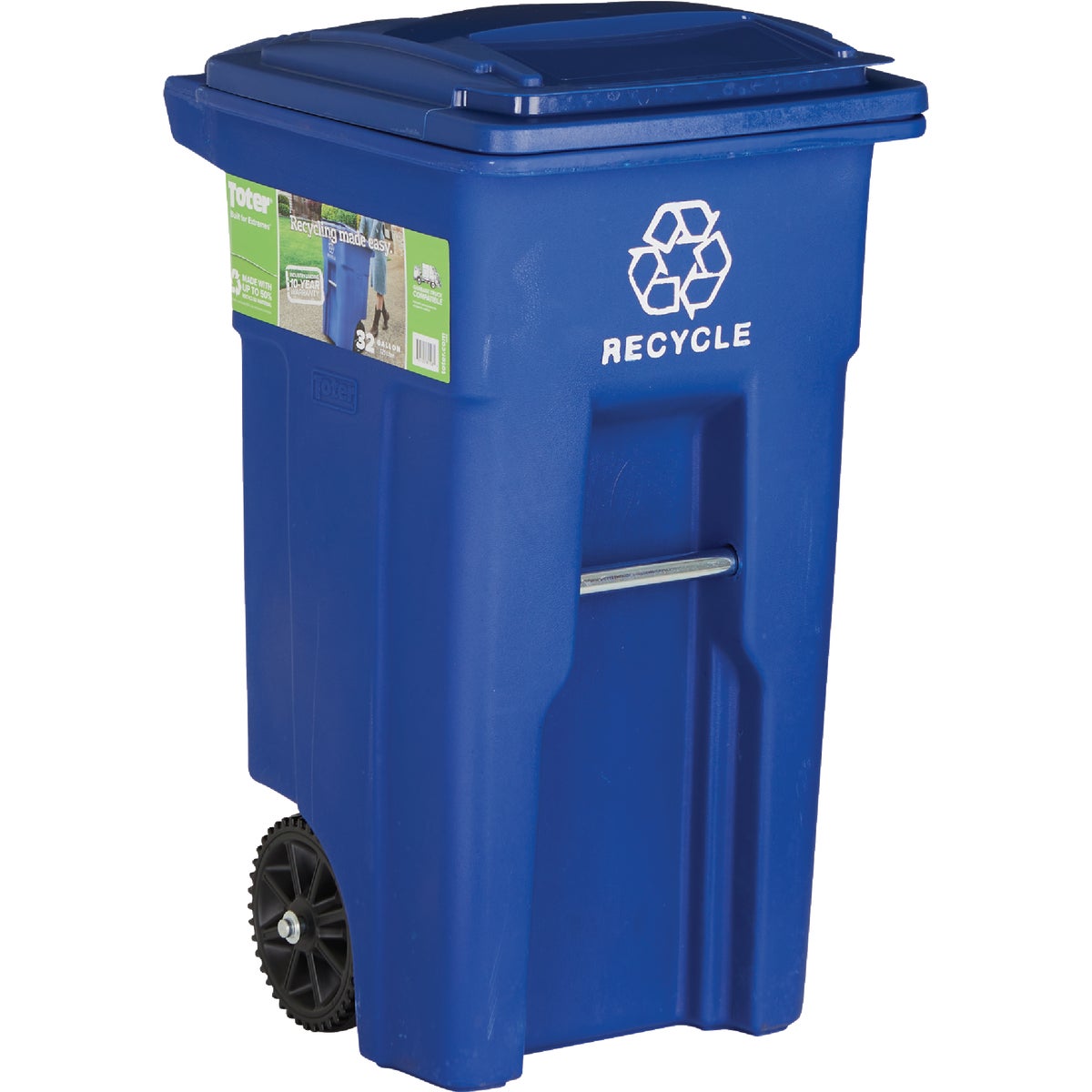 Toter 32 Gal. Recycling Trash Can with Lid