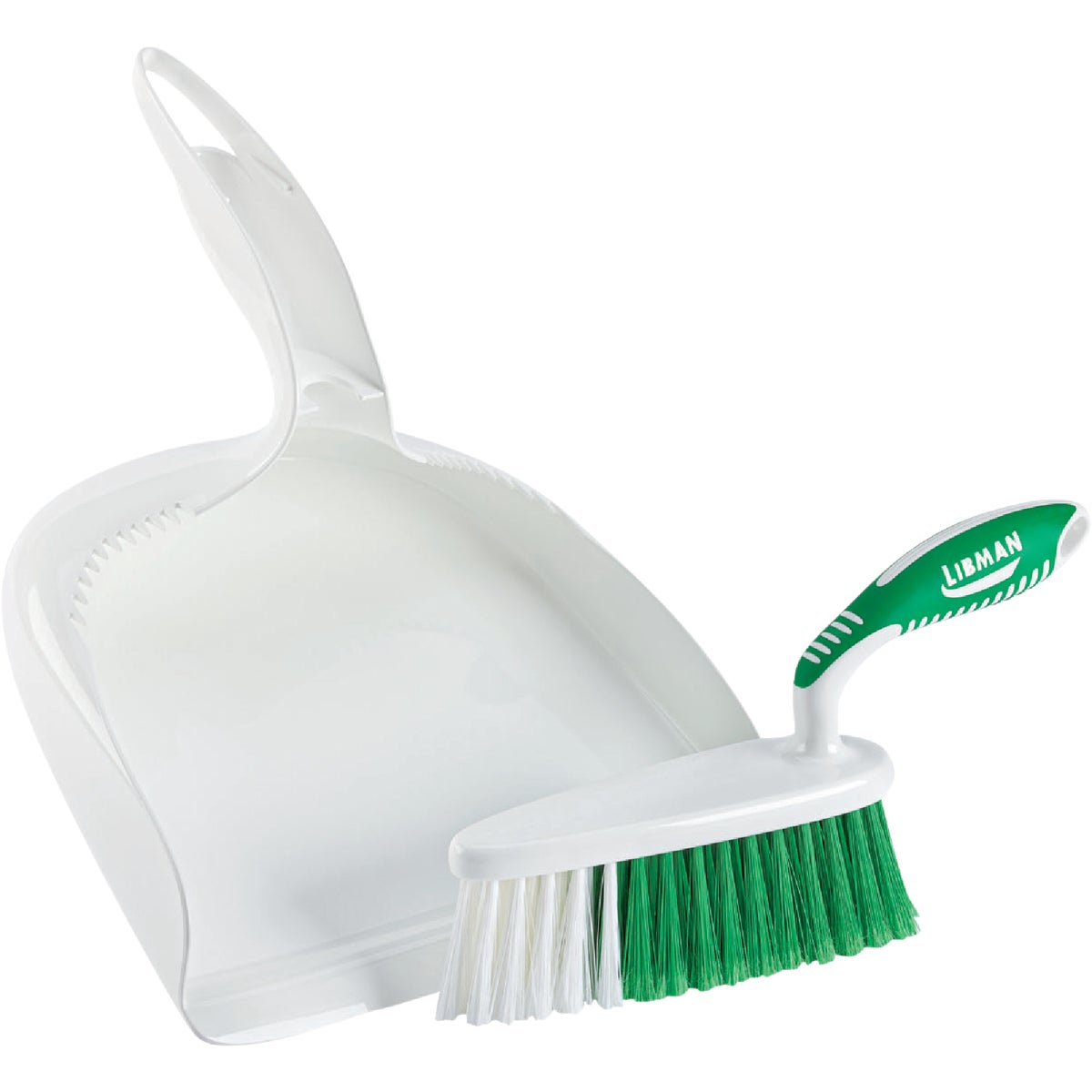 Libman White Plastic Dust Pan & Brush Set