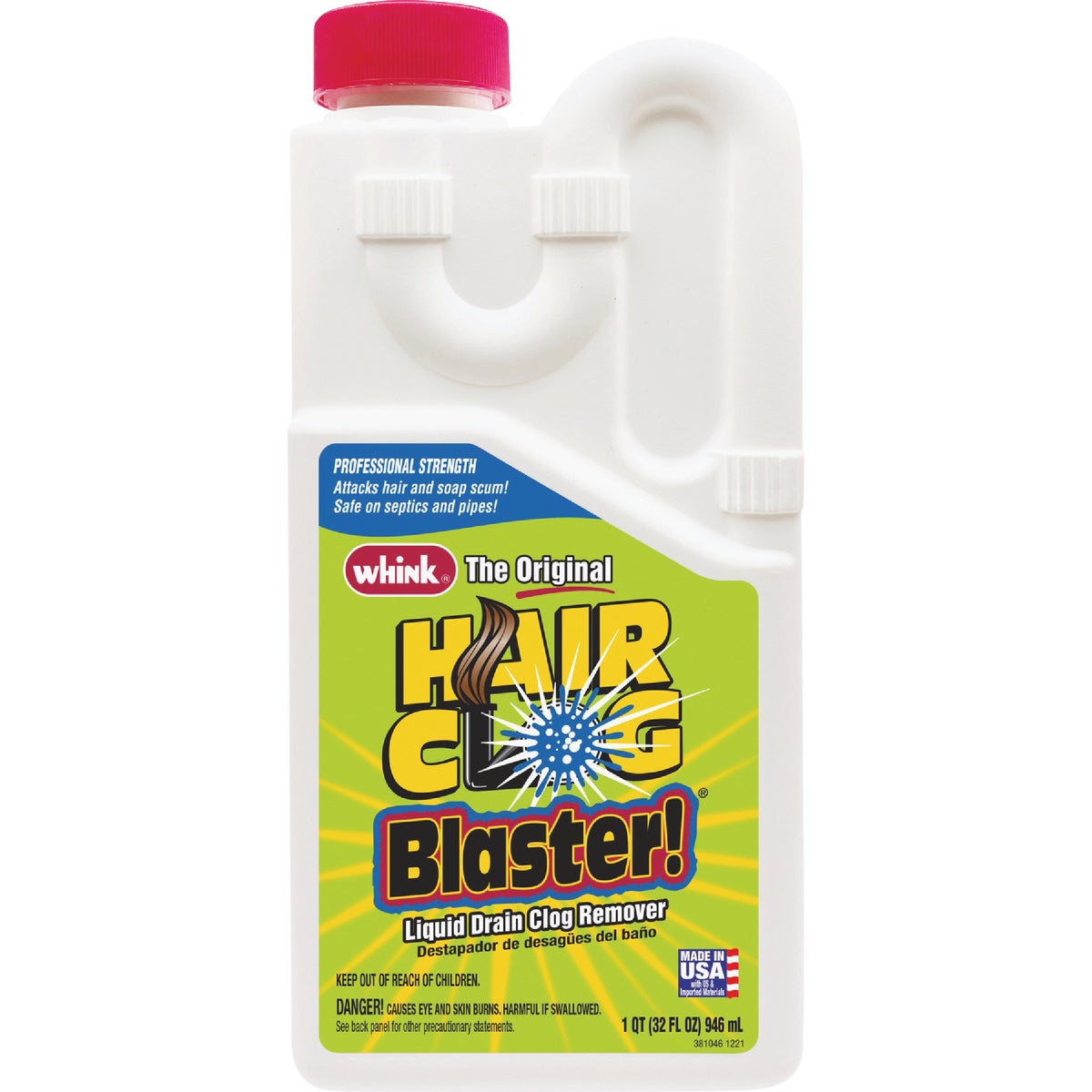 Whink 32 Oz. Hair Clog Blaster Liquid Drain Cleaner