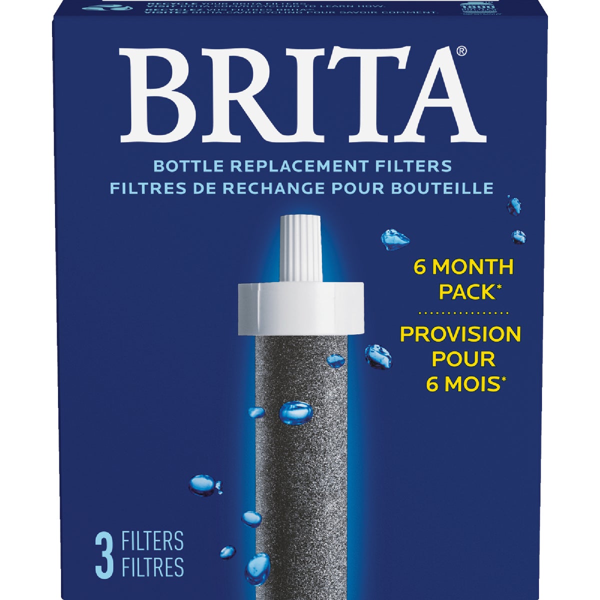 Brita Hard Sided Water Bottle Replacement Filter (3-Pack)