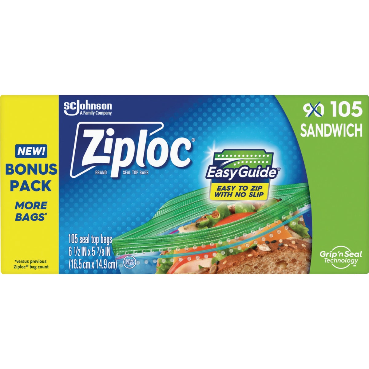 Ziploc Sandwich Food Storage Bag