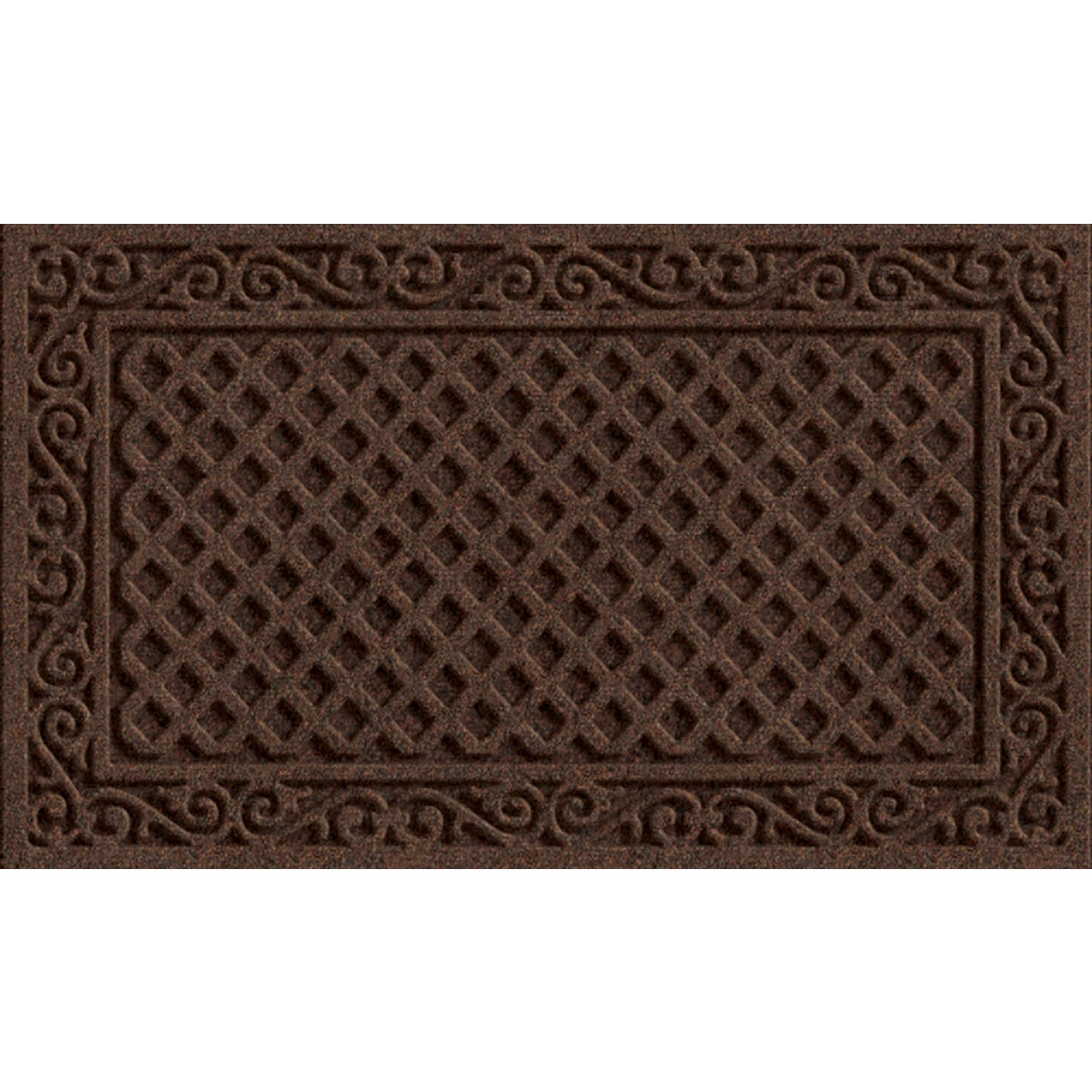 Apache Textures Walnut 18 In. x 30 In. Carpet/Recycled Rubber Door Mat
