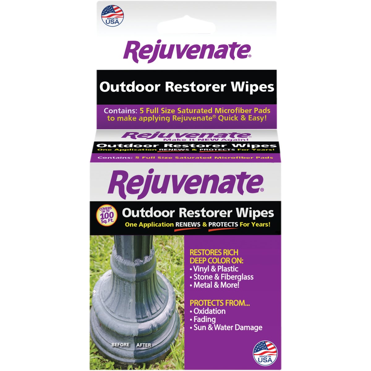 Rejuvenate Restorer Unscented 4 In. x 4 In. Wipes (5-Count)
