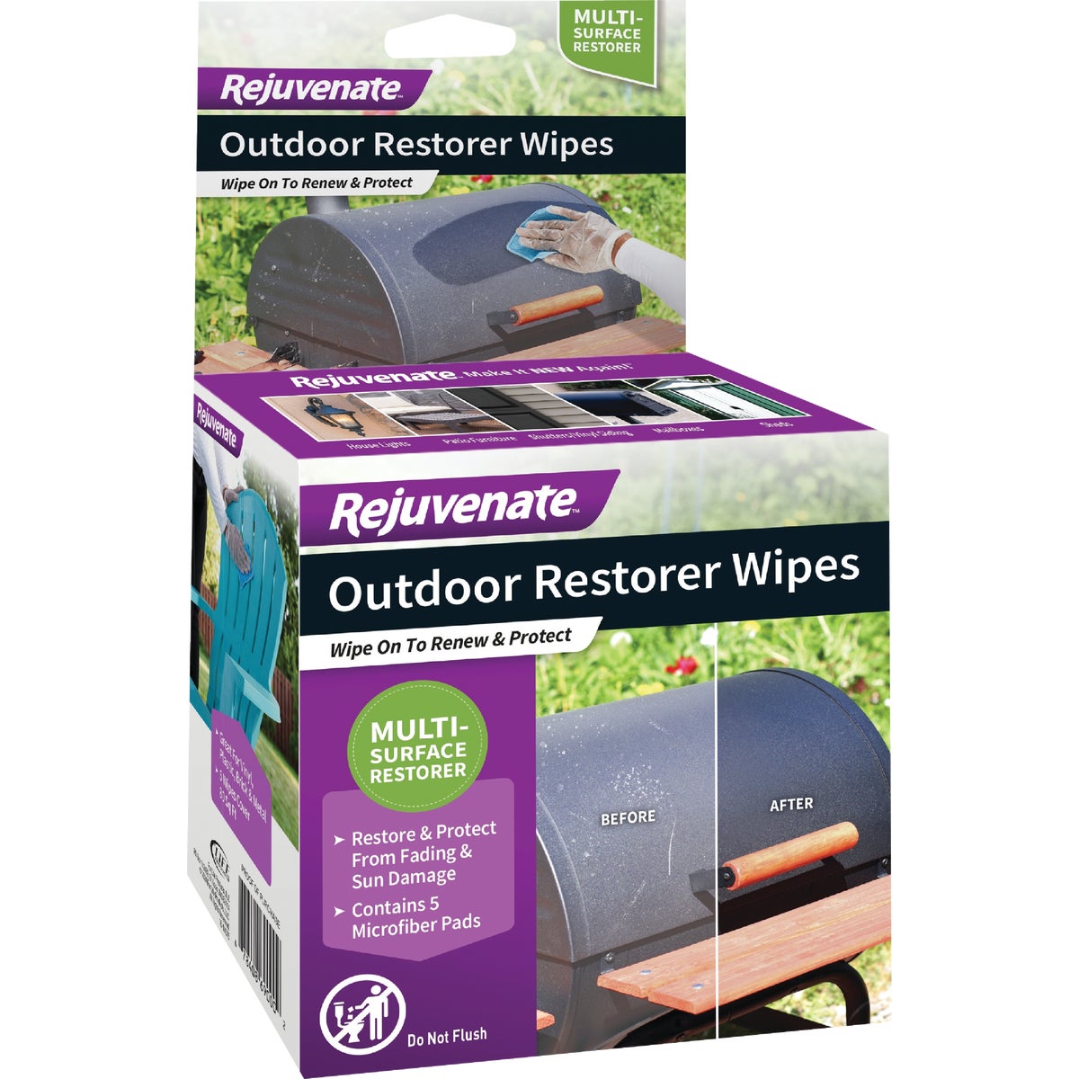 Rejuvenate Restorer Unscented 4 In. x 4 In. Wipes (5-Count)