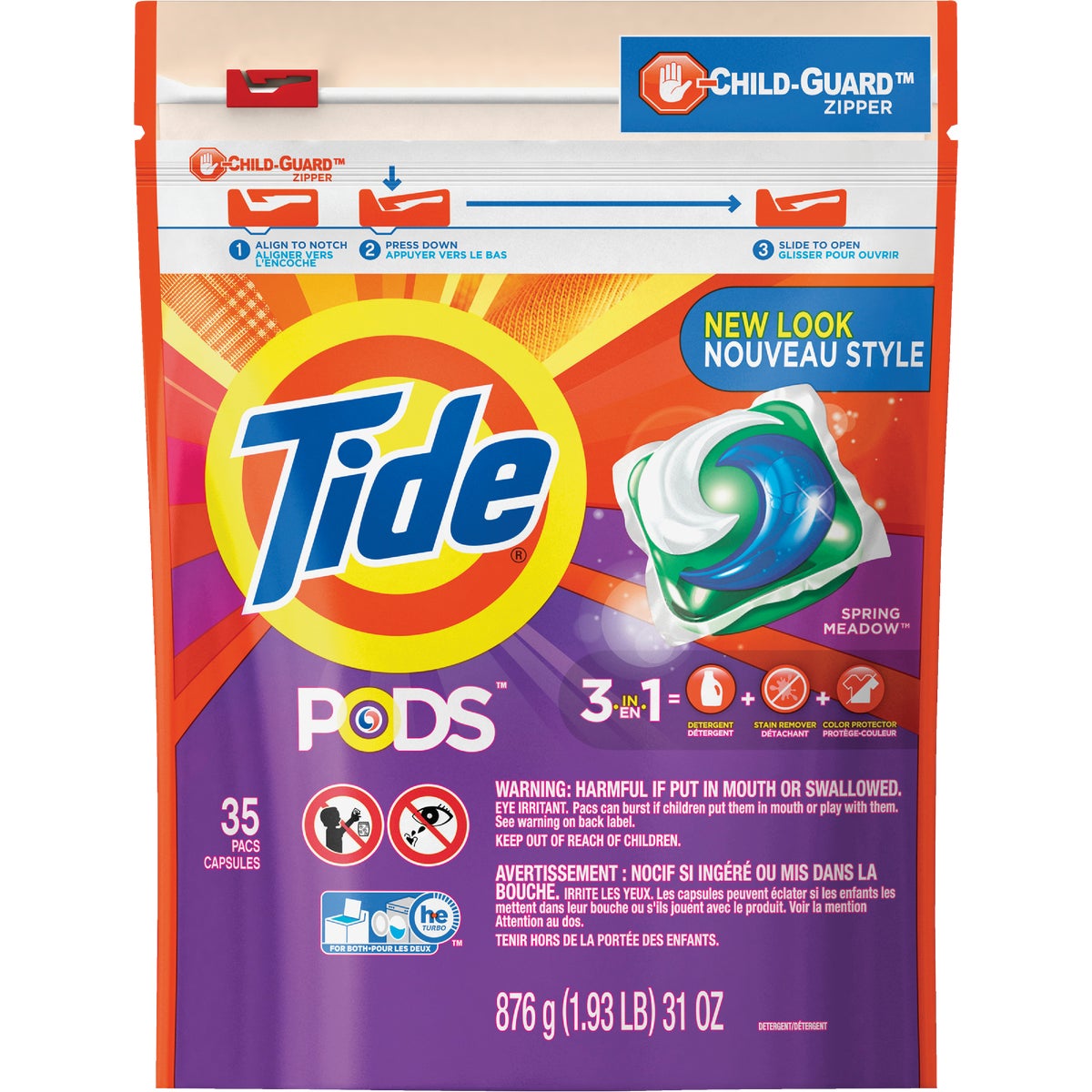 Tide Pods Spring Meadow Child-Guard Zipper Laundry Detergent (35-Count)