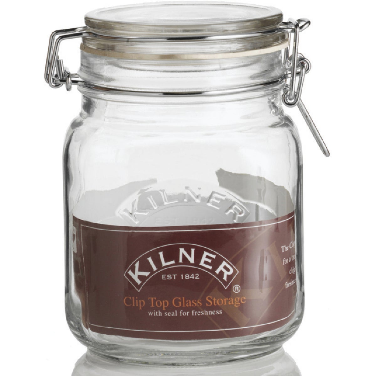 Kilner 34 Oz. Square Clip Top Glass Storage Jar