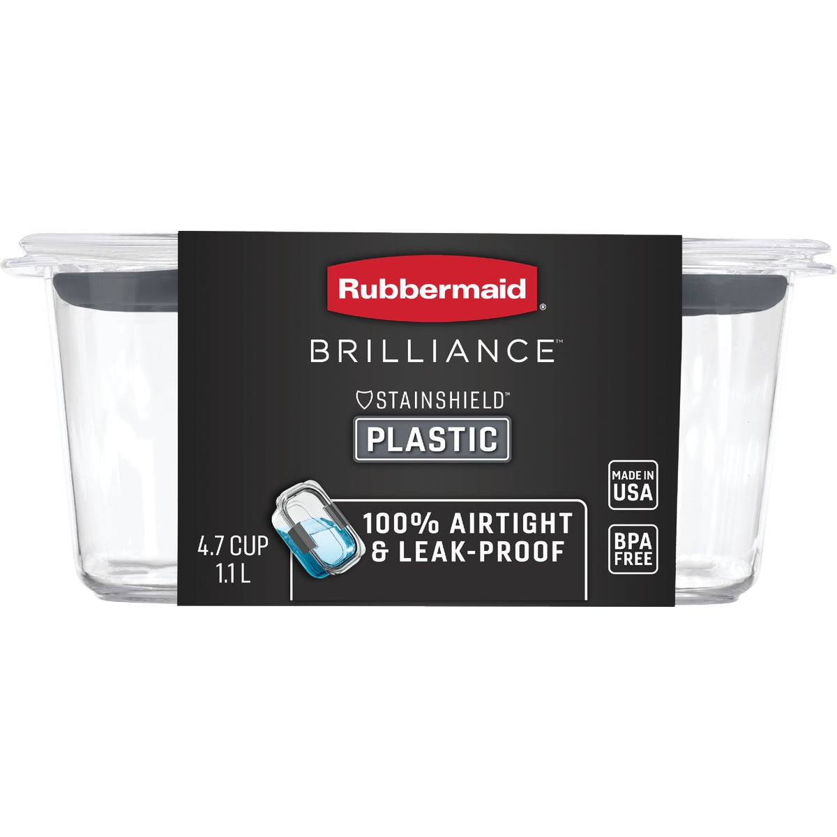 Rubbermaid Brilliance 4.7 C. Clear Rectangle Food Storage Container