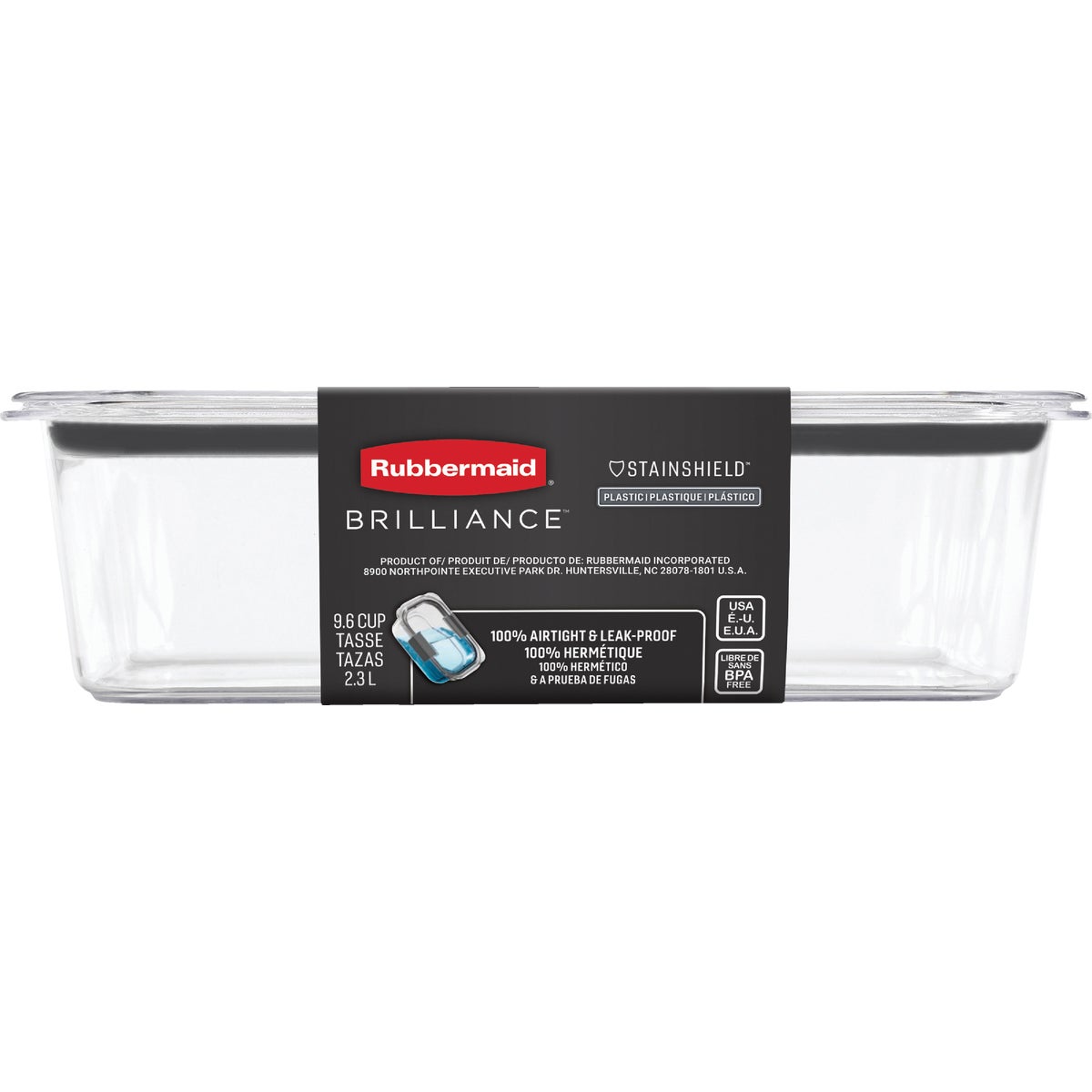 Rubbermaid Brilliance 9.6 C. Clear Rectangle Food Storage Container