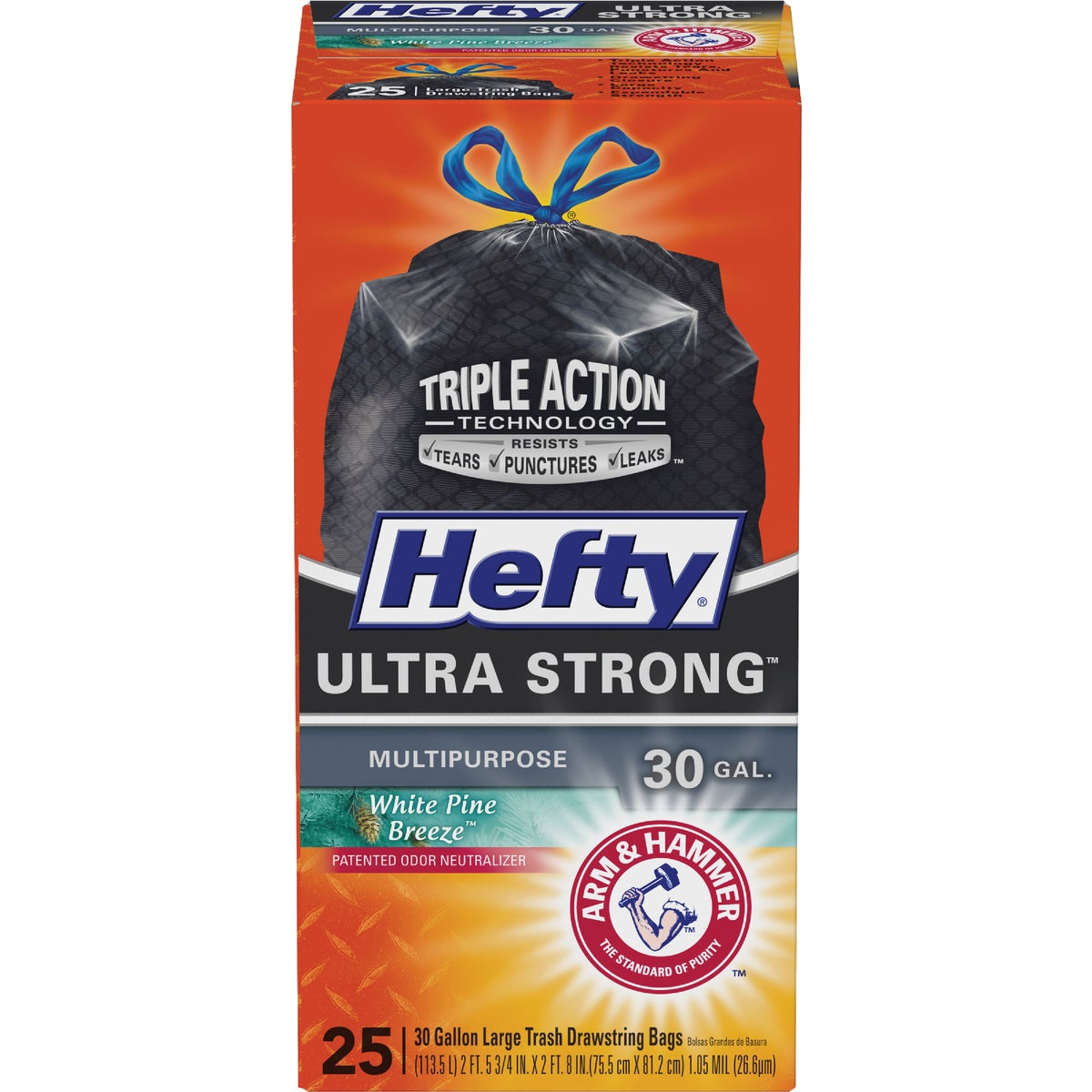 Hefty Ultra Strong 30 Gal. Black Trash Bag (25-Count)