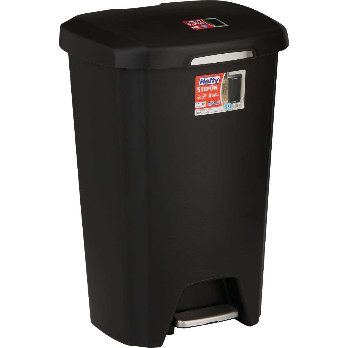 Hefty 13 Gal. Black Step-On Wastebasket