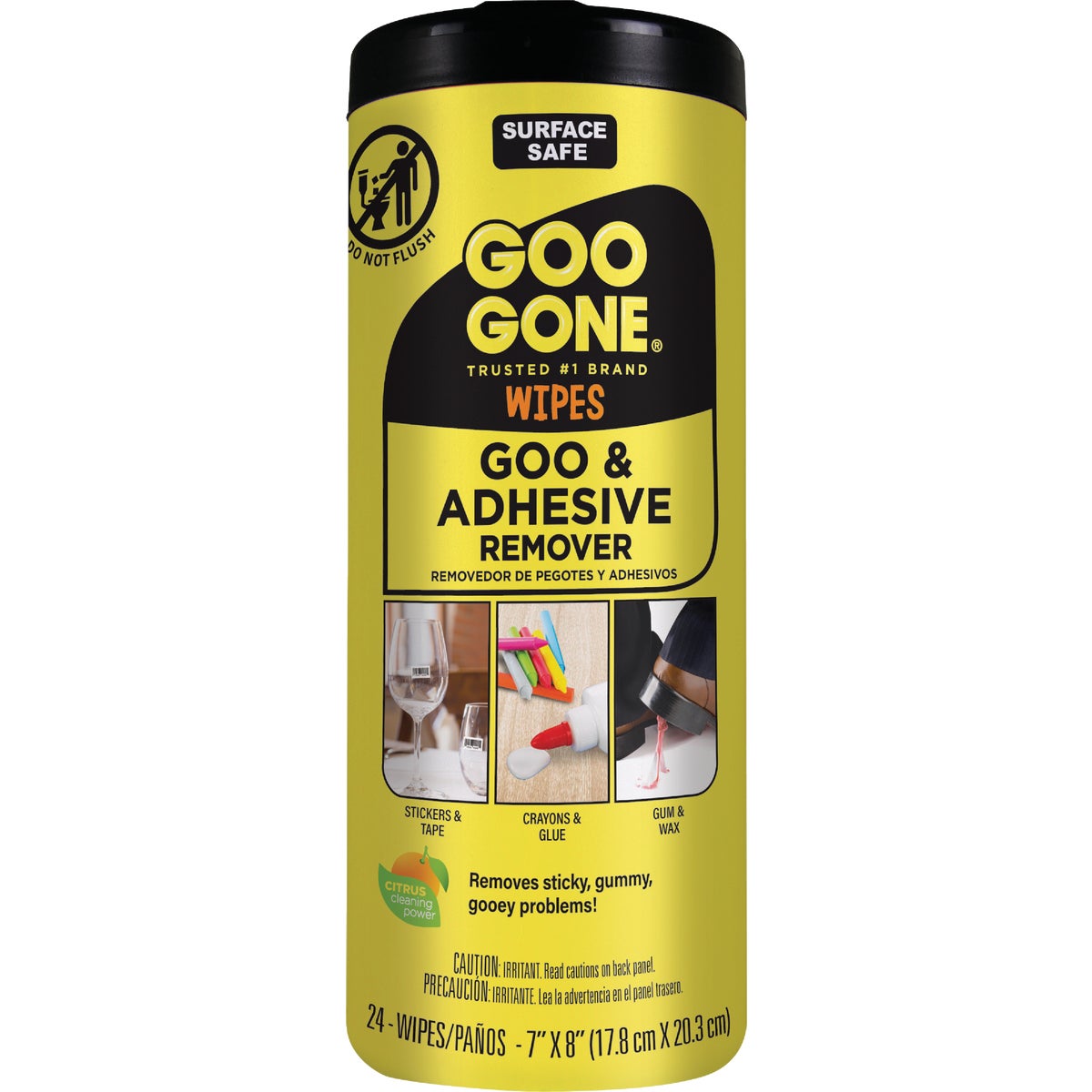 Goo Gone Tough Task Citrus 3-1/4 In. x 3-1/4 In. Multi-Purpose Wipes (24-Count)