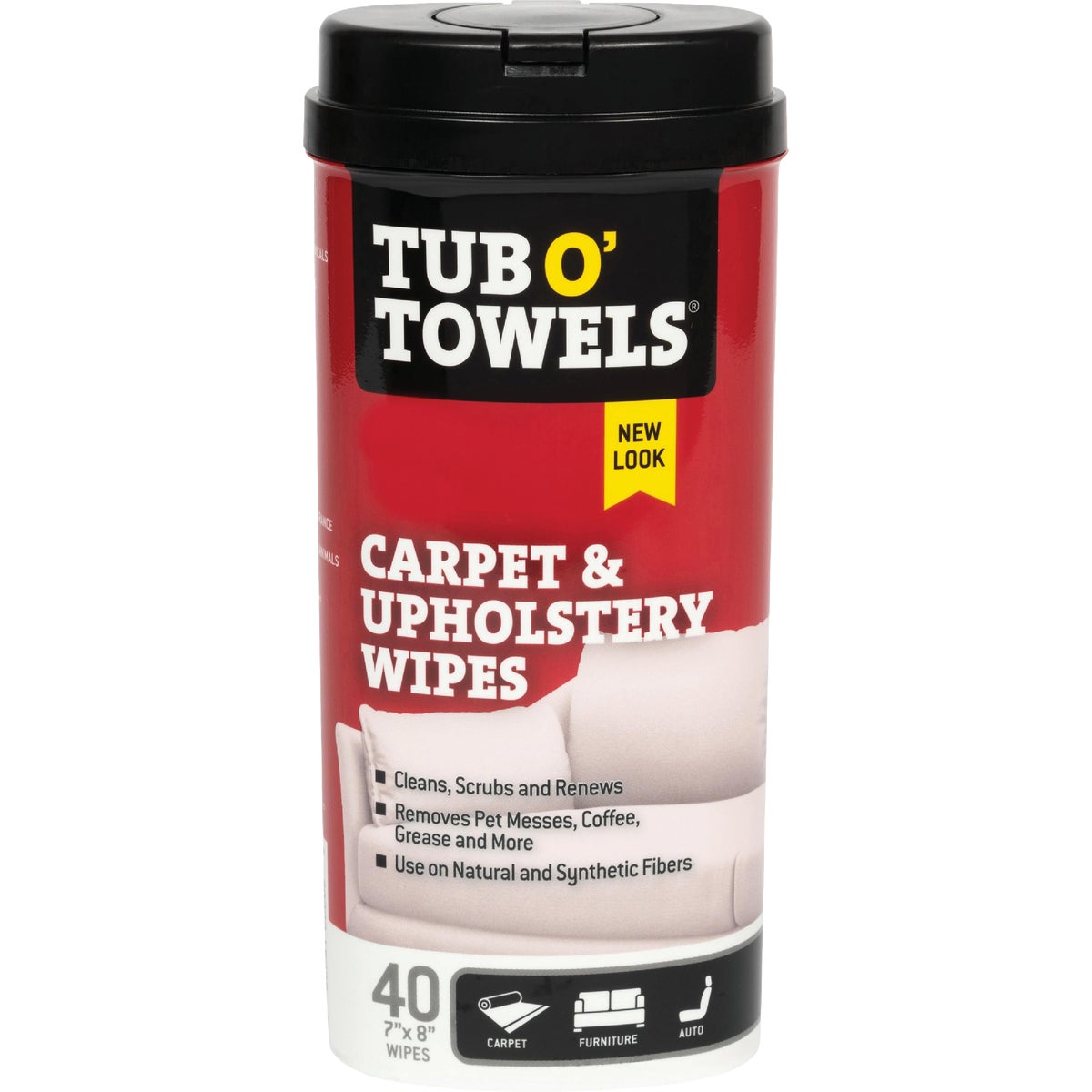 Tub O' Towels Carpet/Upholstery Scrubbing Wipes (40-Count)
