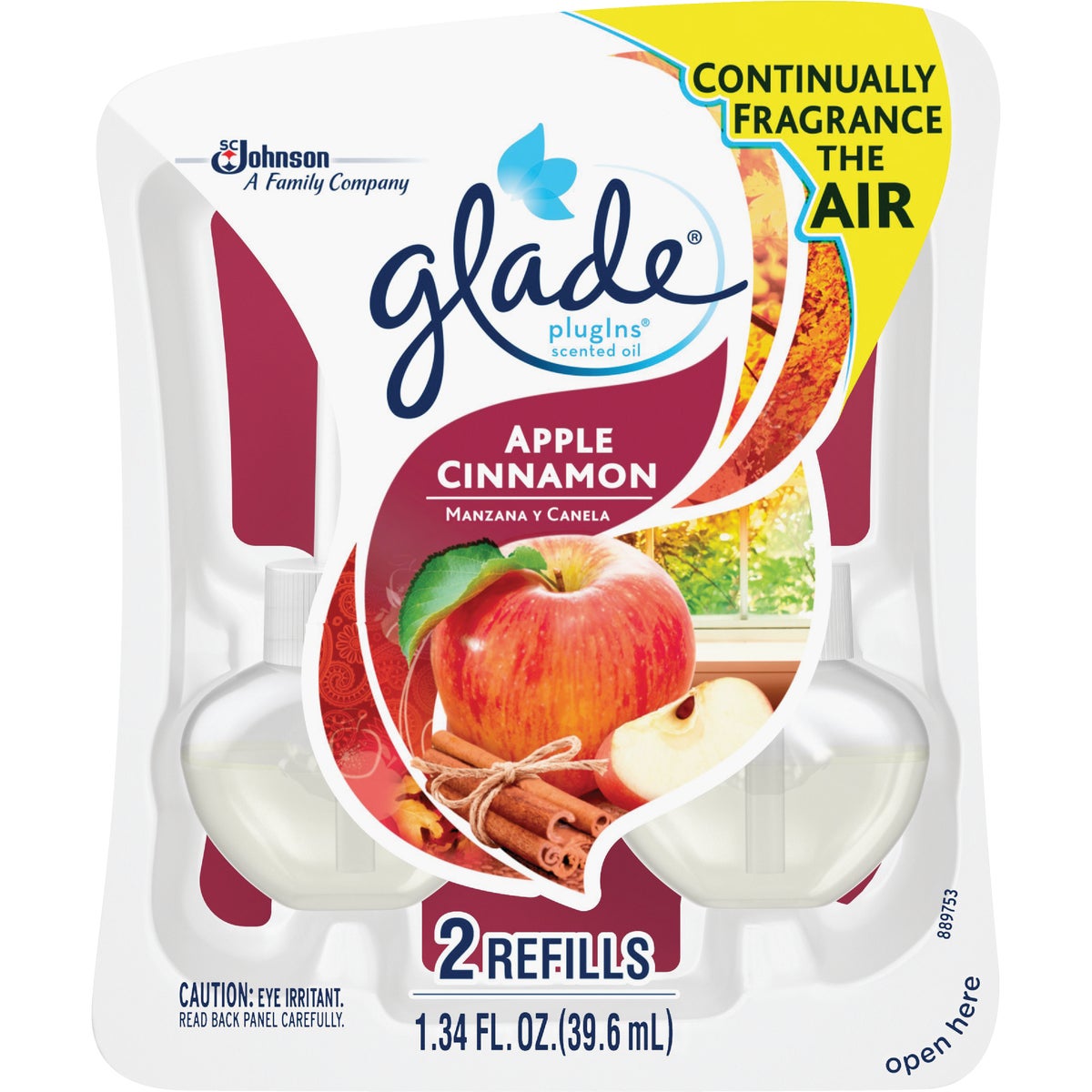 Glade PlugIns Apple Cinnamon Scented Oil Refill (2-Count)